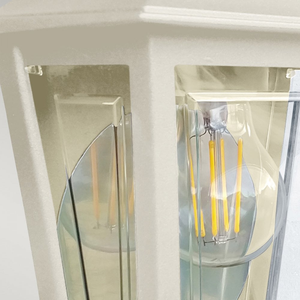 Elstead Deco Lane 1 Light Half Wall Lantern - Cream