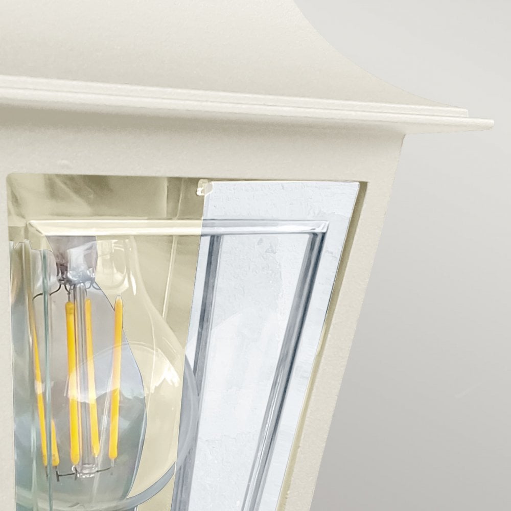 Elstead Deco Lane 1 Light Half Wall Lantern - Cream