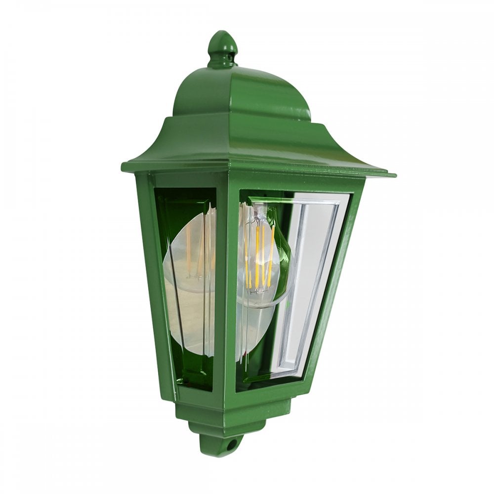 Elstead Deco Lane 1 Light Half Wall Lantern - Green