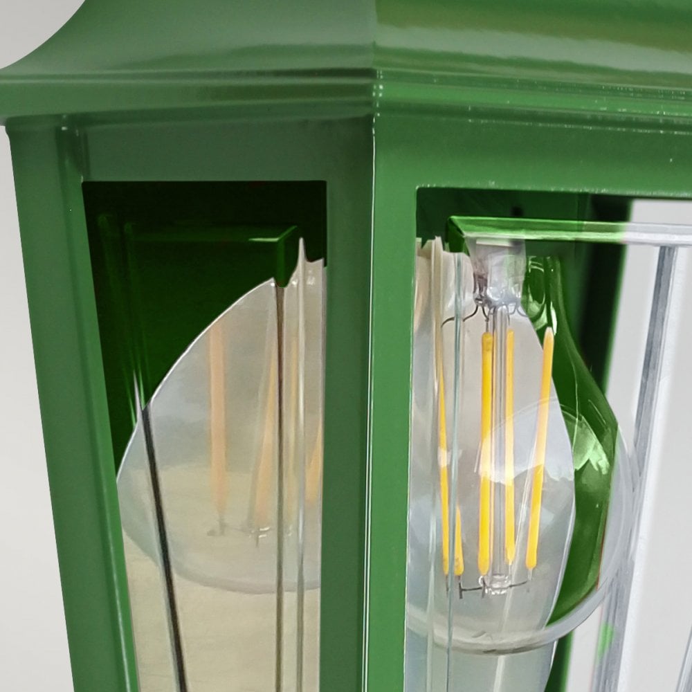 Elstead Deco Lane 1 Light Half Wall Lantern - Green