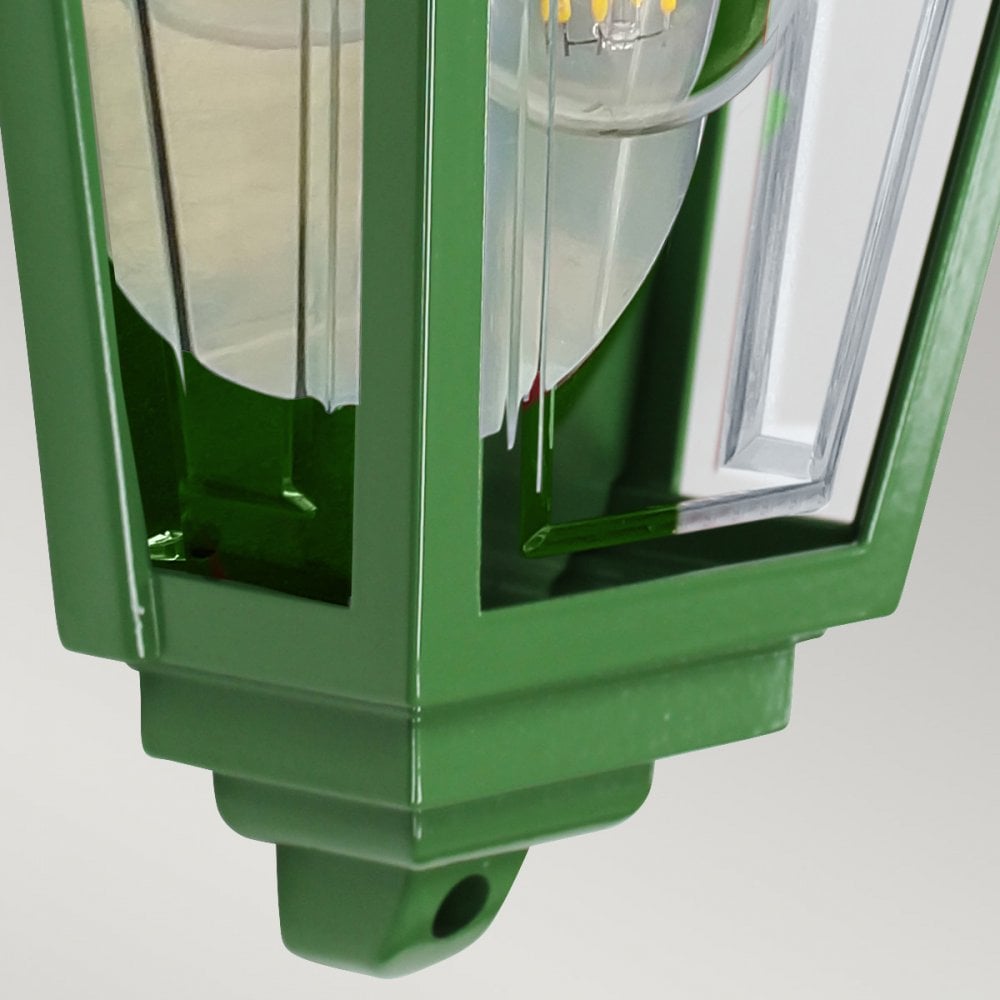 Elstead Deco Lane 1 Light Half Wall Lantern - Green