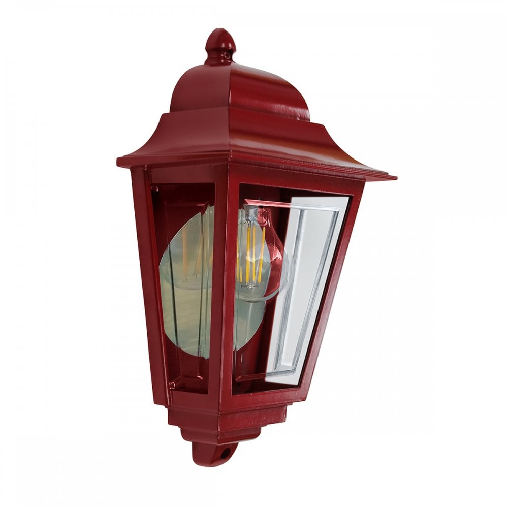 Elstead Deco Lane 1 Light Half Wall Lantern - Red