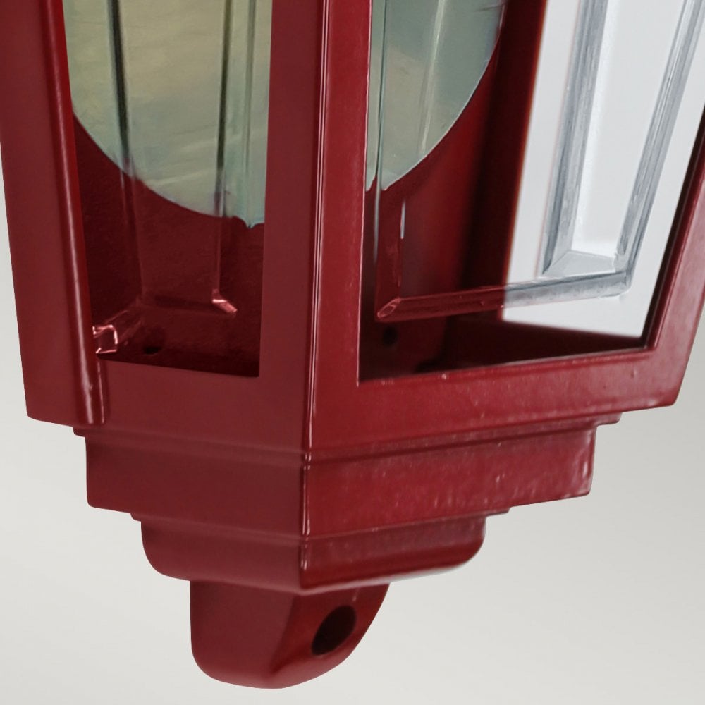 Elstead Deco Lane 1 Light Half Wall Lantern - Red