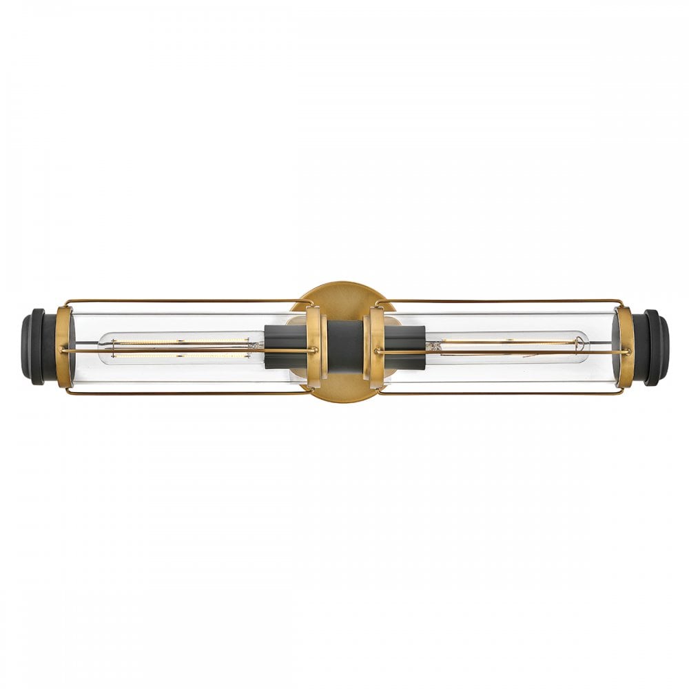 Hinkley Masthead 2 Light Wall Light - Heritage Brass & Black