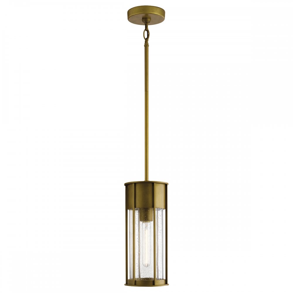 Kichler Camillo 1 Light Outdoor Pendant - Painted Natural Brass
