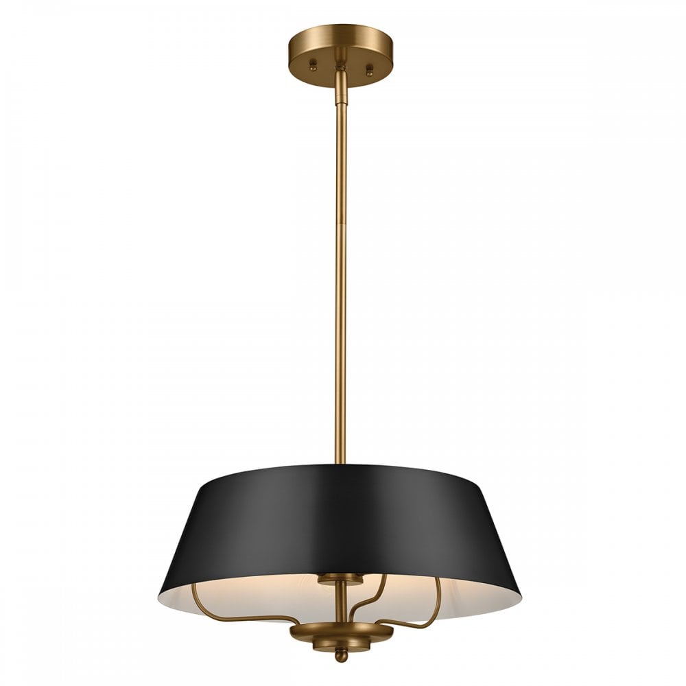Kichler Luella 3 Light Duo-Mount Pendant - Black & Brass