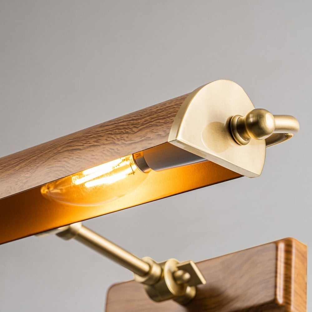 Elstead Winchfield 2 Light Medium Picture Light - Aged Brass & Oak