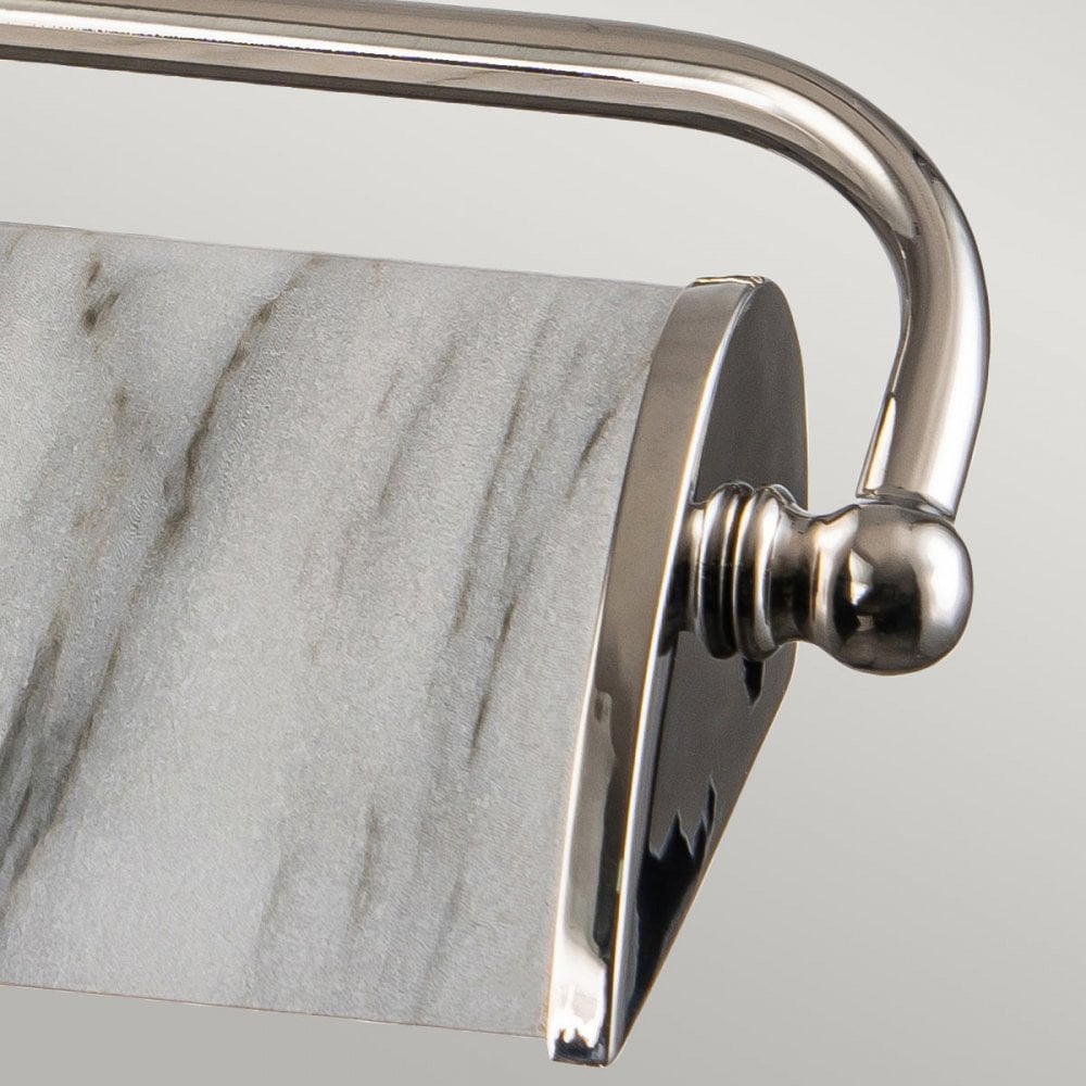 Elstead Winchfield 2 Light Medium Picture Light - Polished Nickel & White Marble Effect