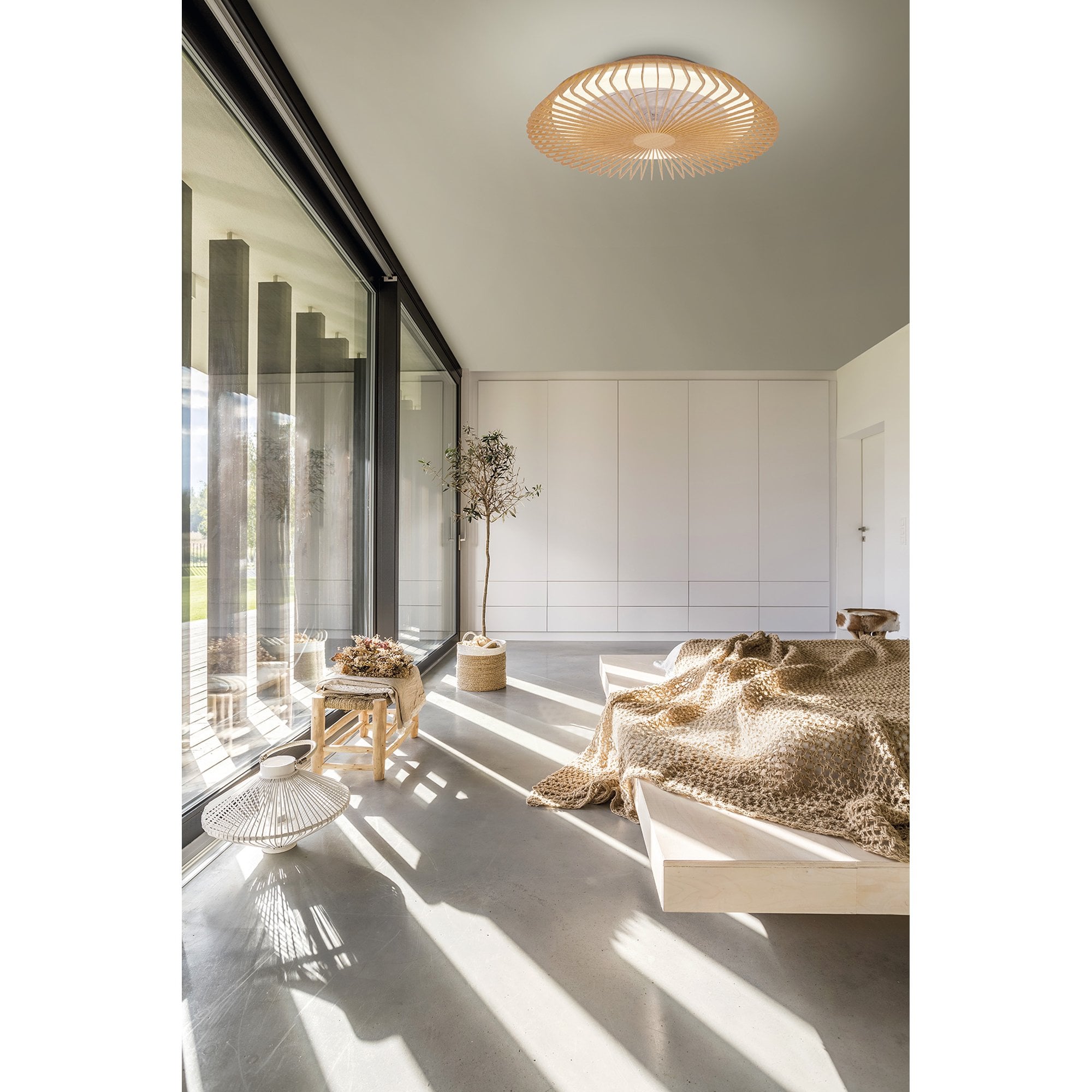 Mantra Himalaya 70W LED Dimmable Ceiling Light & Fan, Remote, APP ,  Voice Controlled, White