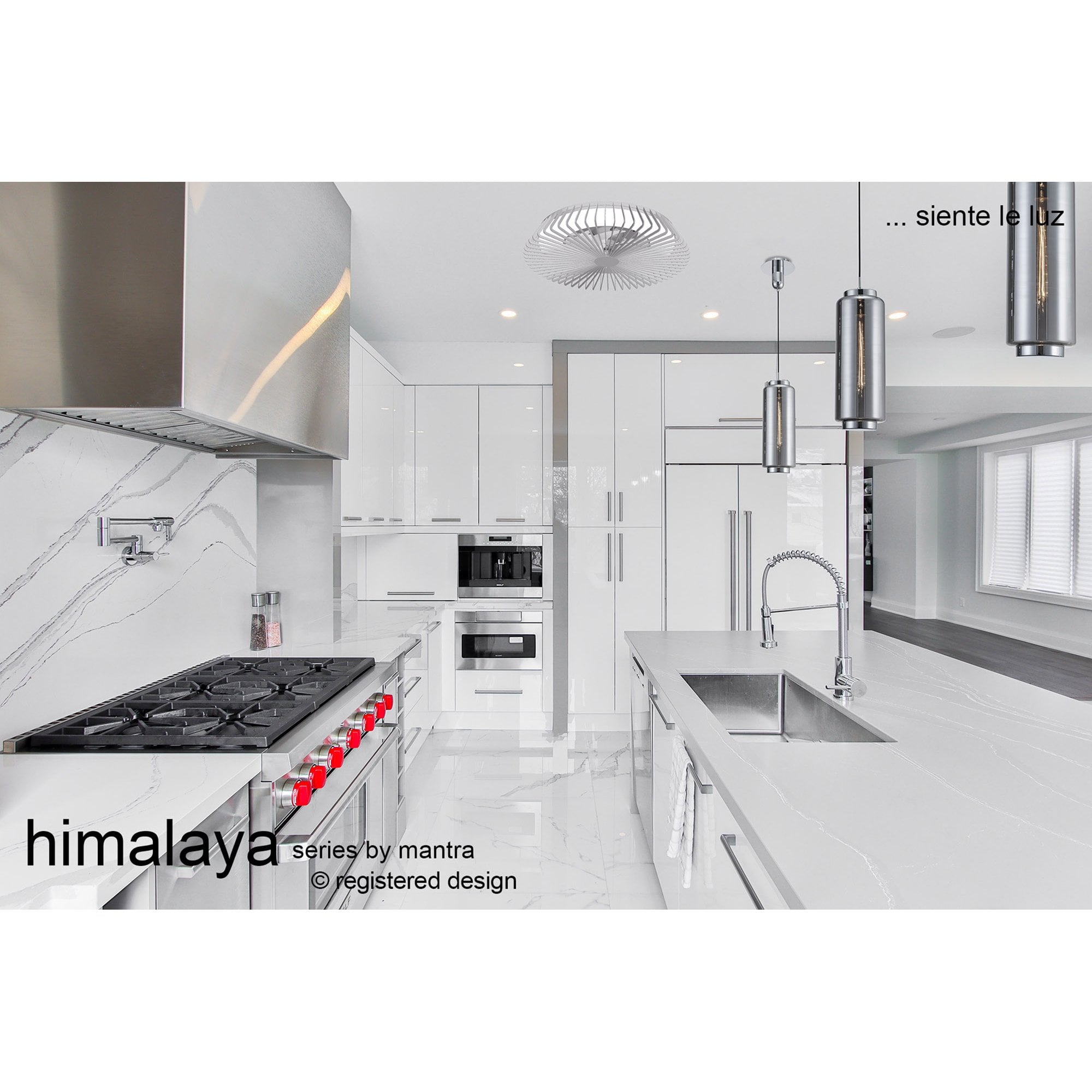 Mantra Himalaya 70W LED Dimmable Ceiling Light & Fan, Remote, APP ,  Voice Controlled, Black