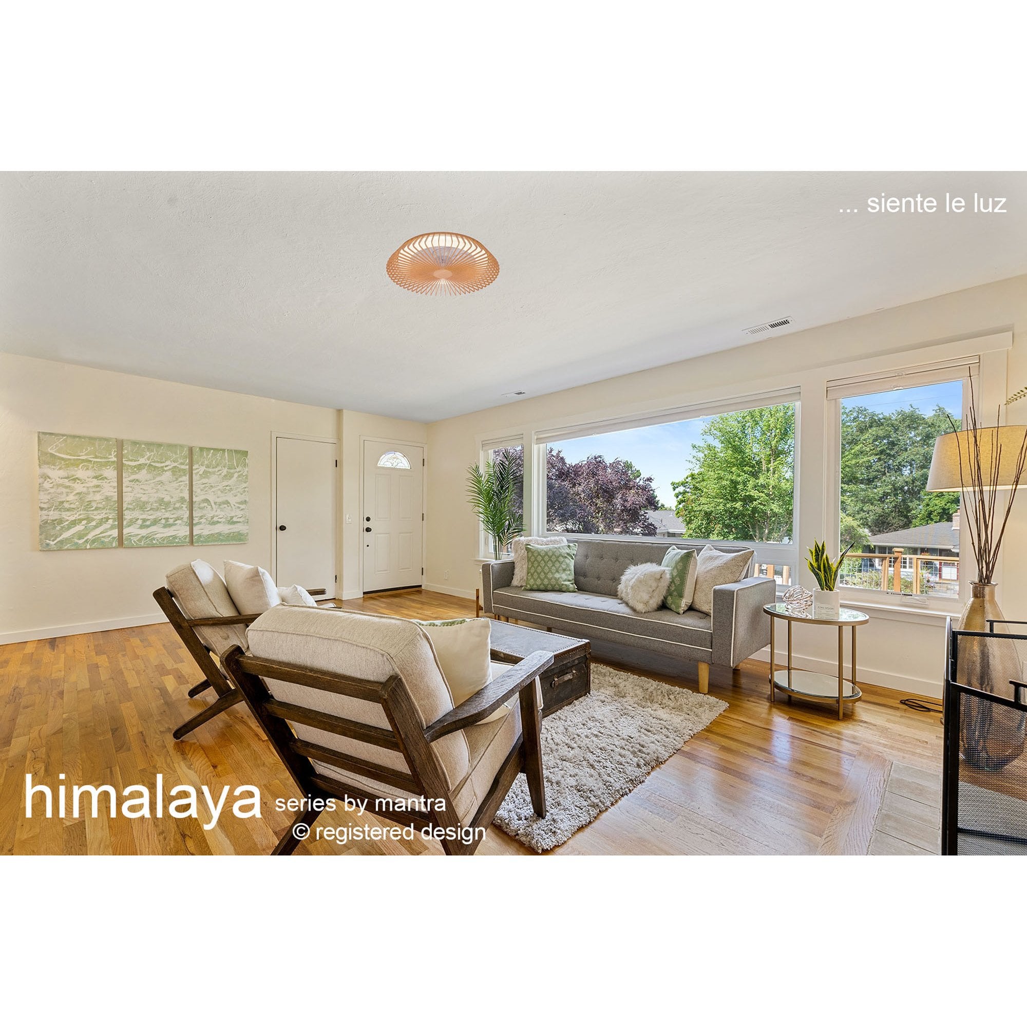 Mantra Himalaya 70W LED Dimmable Ceiling Light & Fan, Remote, APP ,  Voice Controlled, Silver