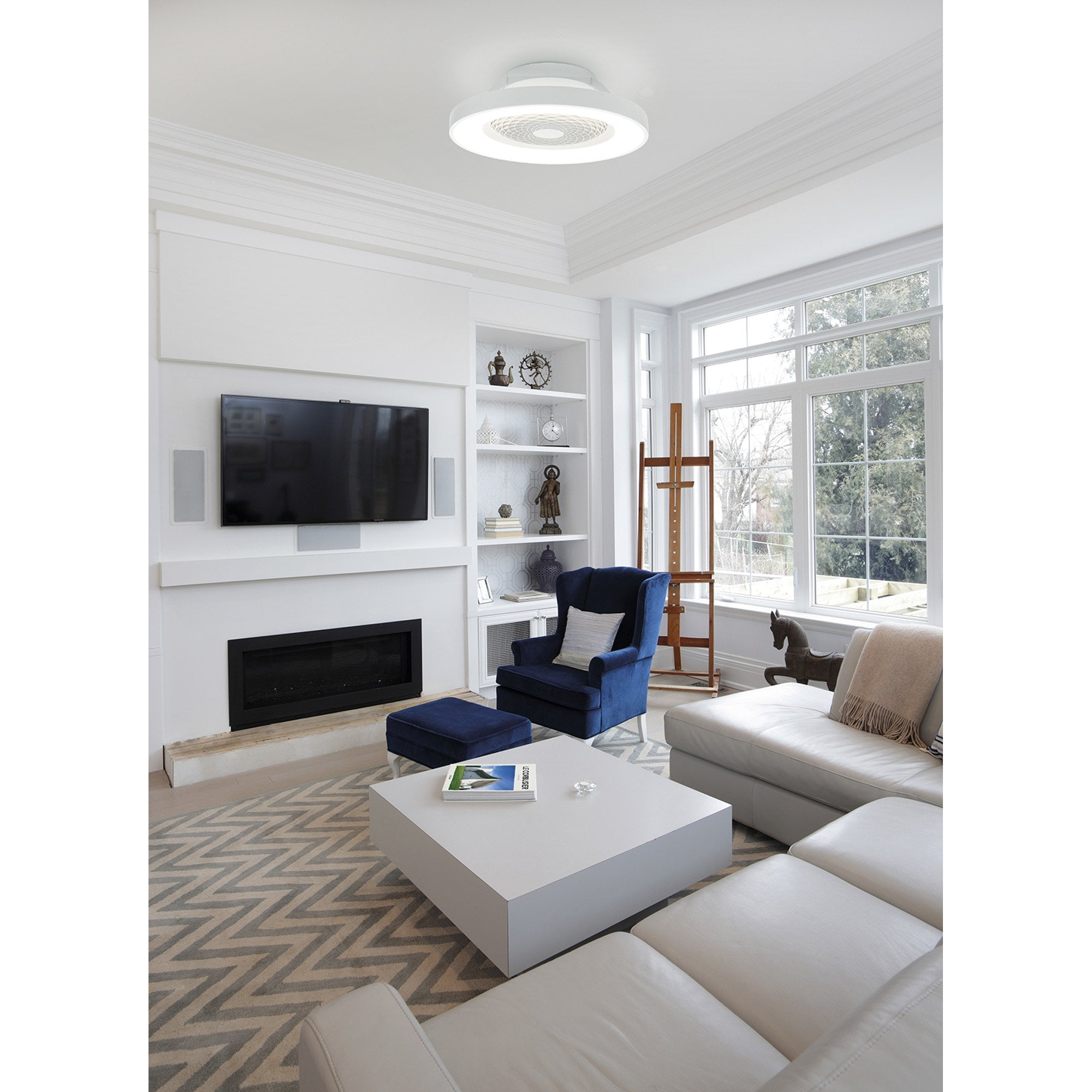 Mantra Tibet 70W LED Dimmable Ceiling Light & Fan, Remote, APP ,  Voice Controlled, White