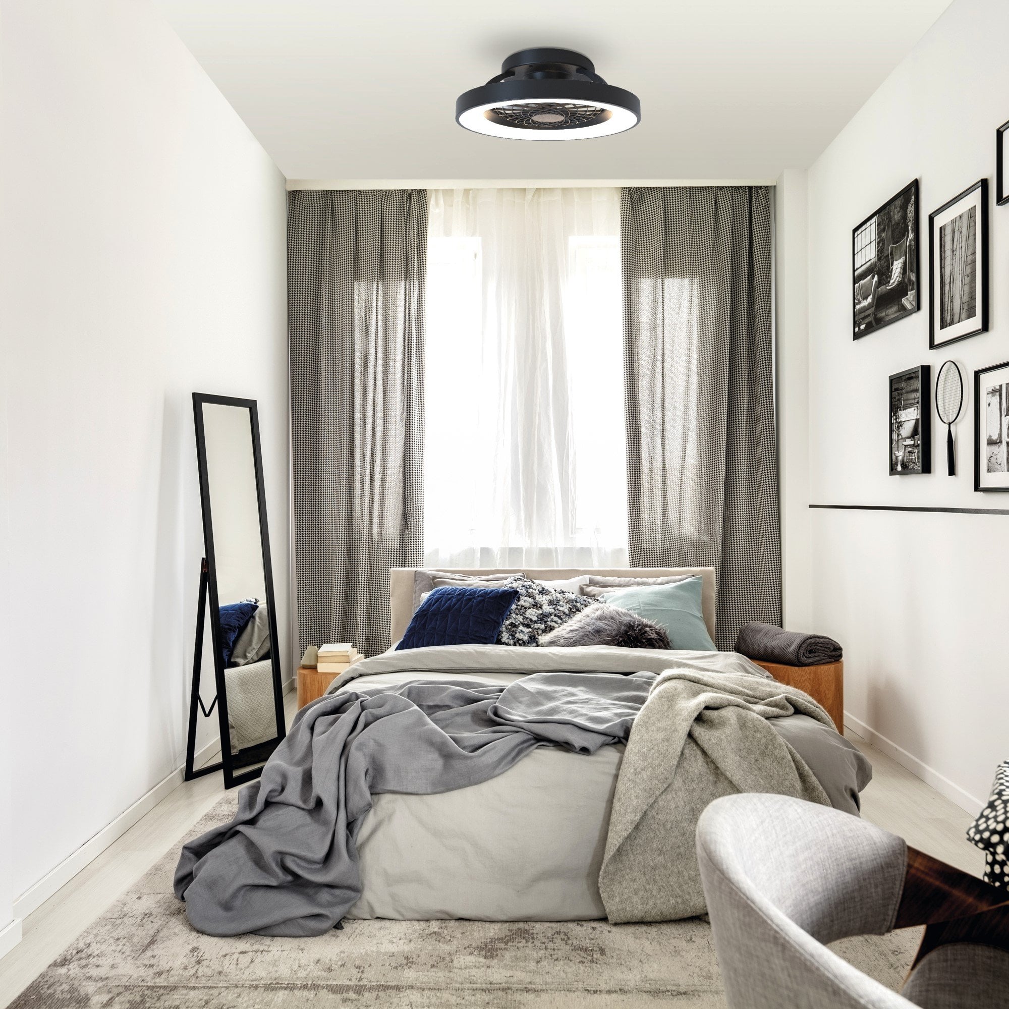 Mantra Tibet 70W LED Dimmable Ceiling Light & Fan, Remote, APP ,  Voice Controlled, Wood Effect