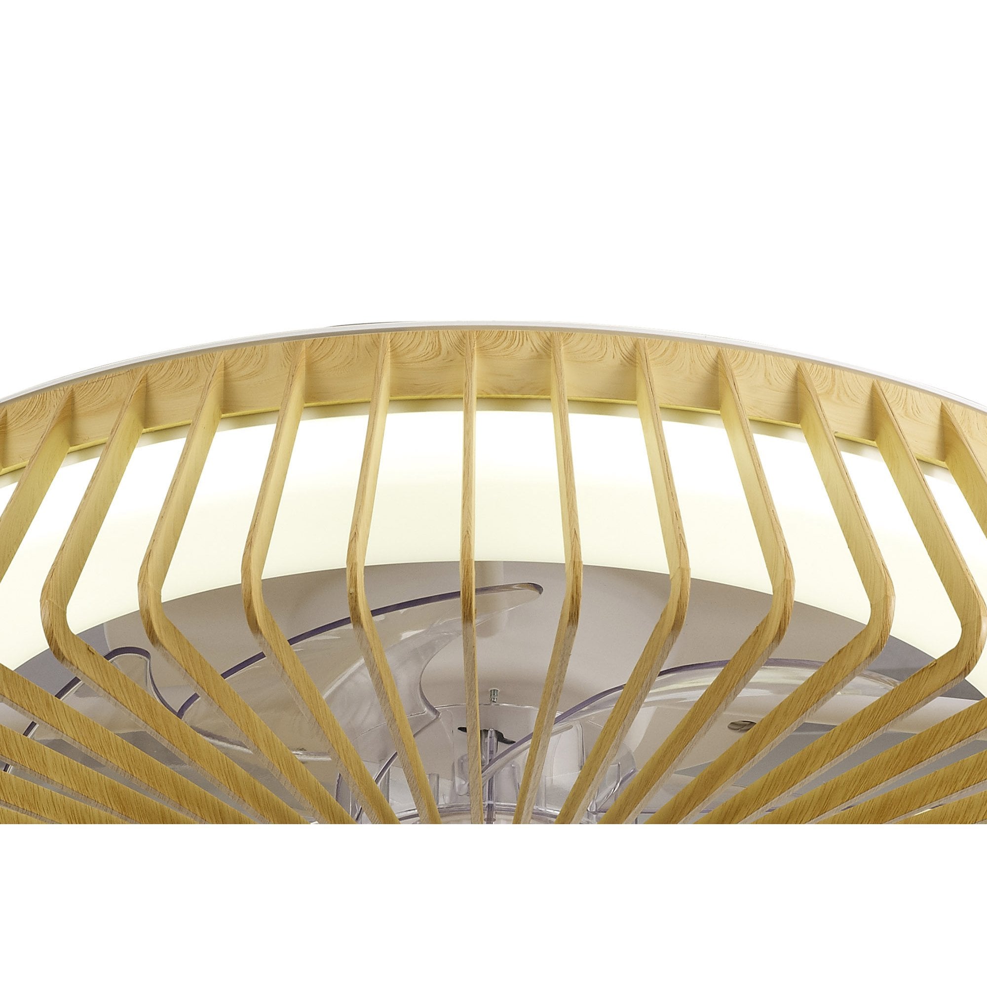 Mantra Himalaya 70W LED Dimmable Ceiling Light & Fan, Remote, APP ,  Voice Controlled, Wood Effect