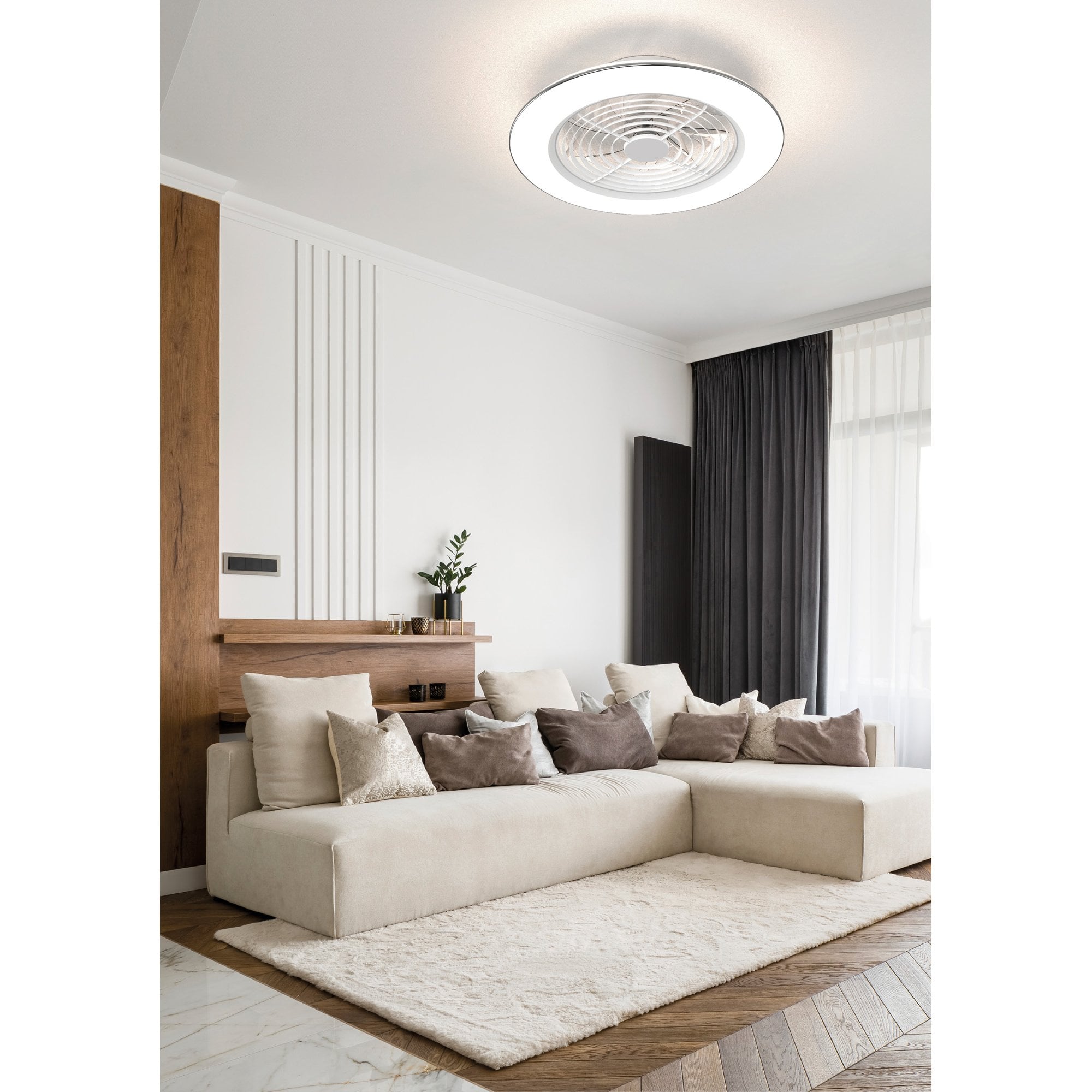 Mantra Alisio XL 95W LED Dimmable Ceiling Light & Fan, Remote, APP ,  Voice Controlled, White