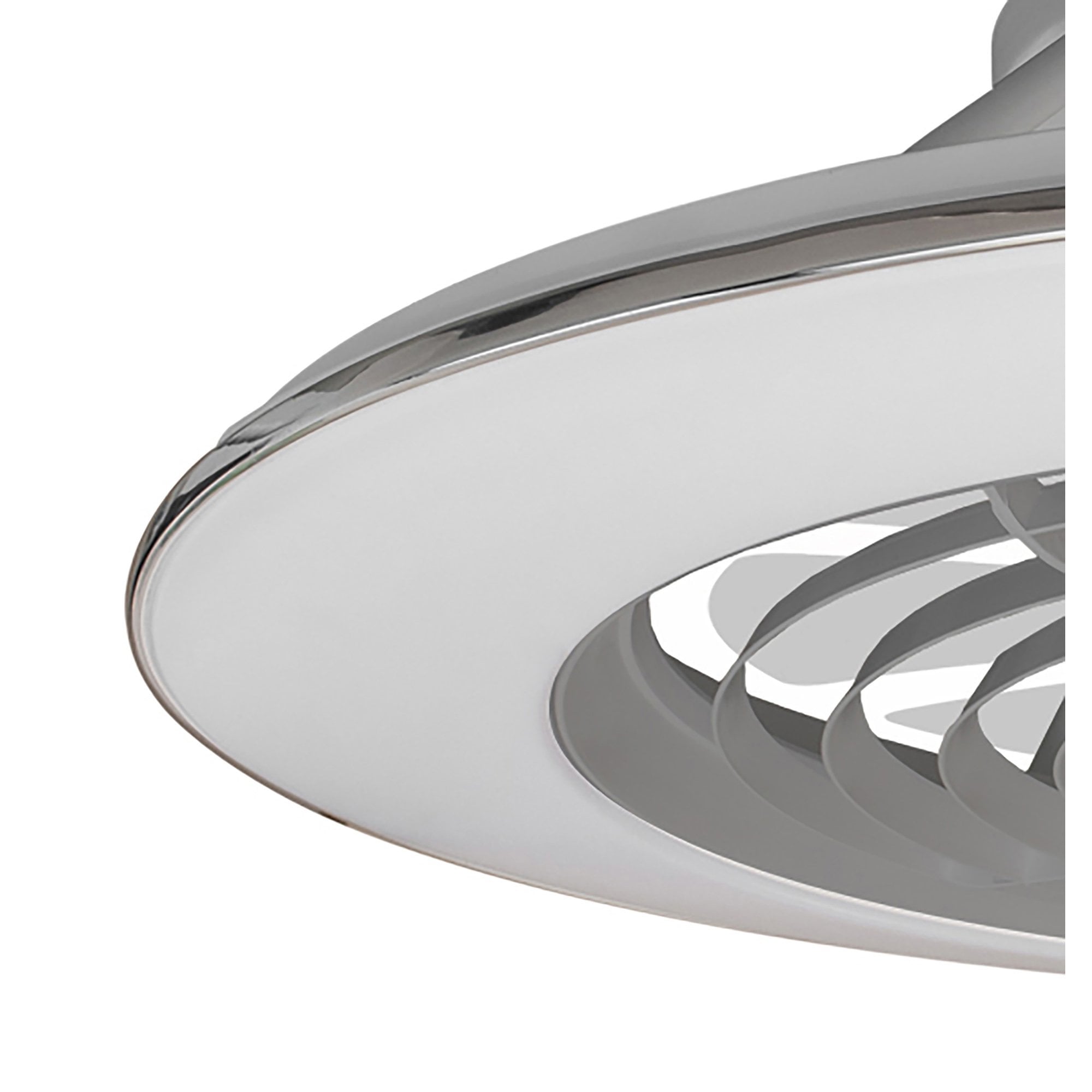 Mantra Alisio XL 95W LED Dimmable Ceiling Light & Fan, Remote, APP ,  Voice Controlled, Silver