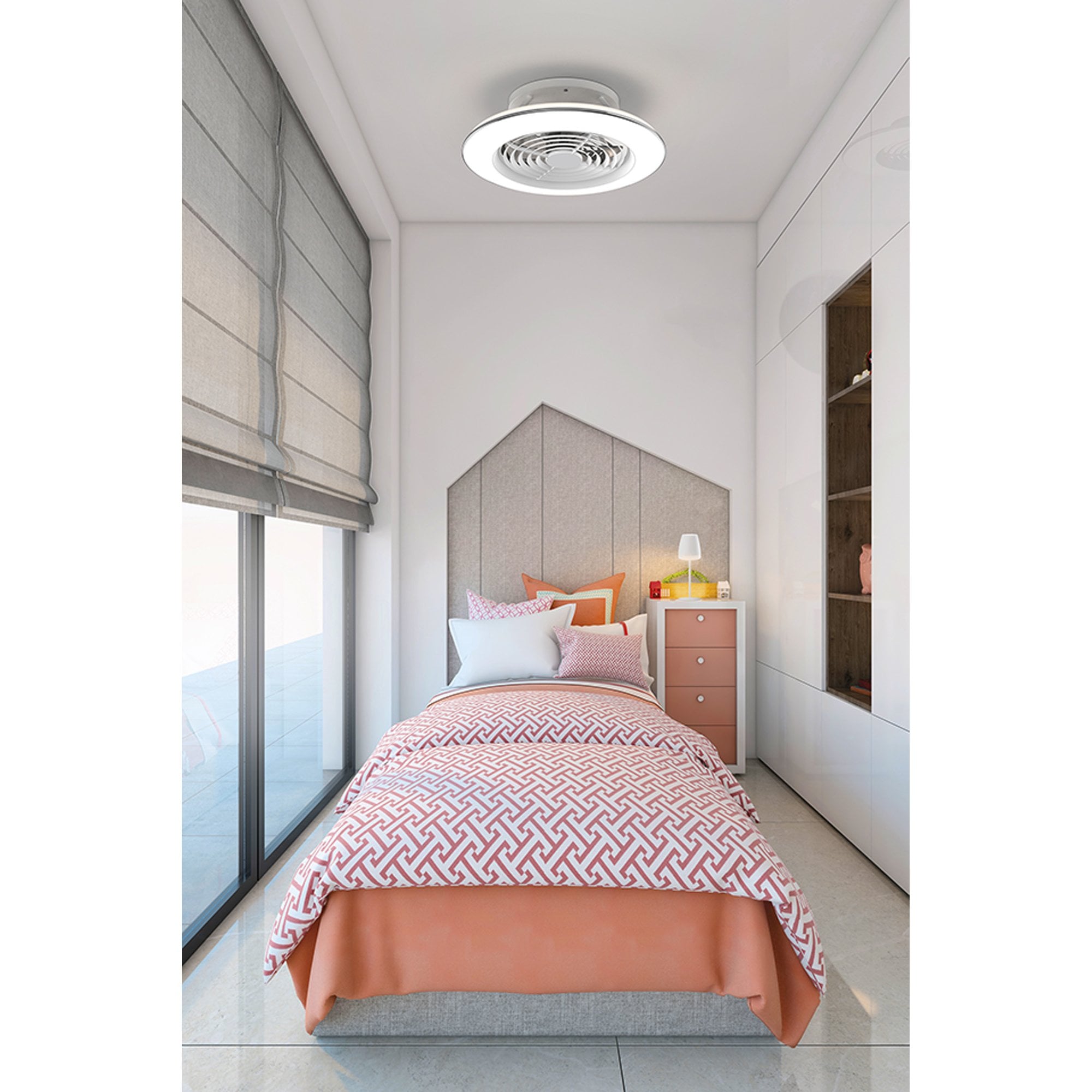 Mantra Alisio Mini 70W LED Dimmable Ceiling Light & Fan, Remote Controlled, White