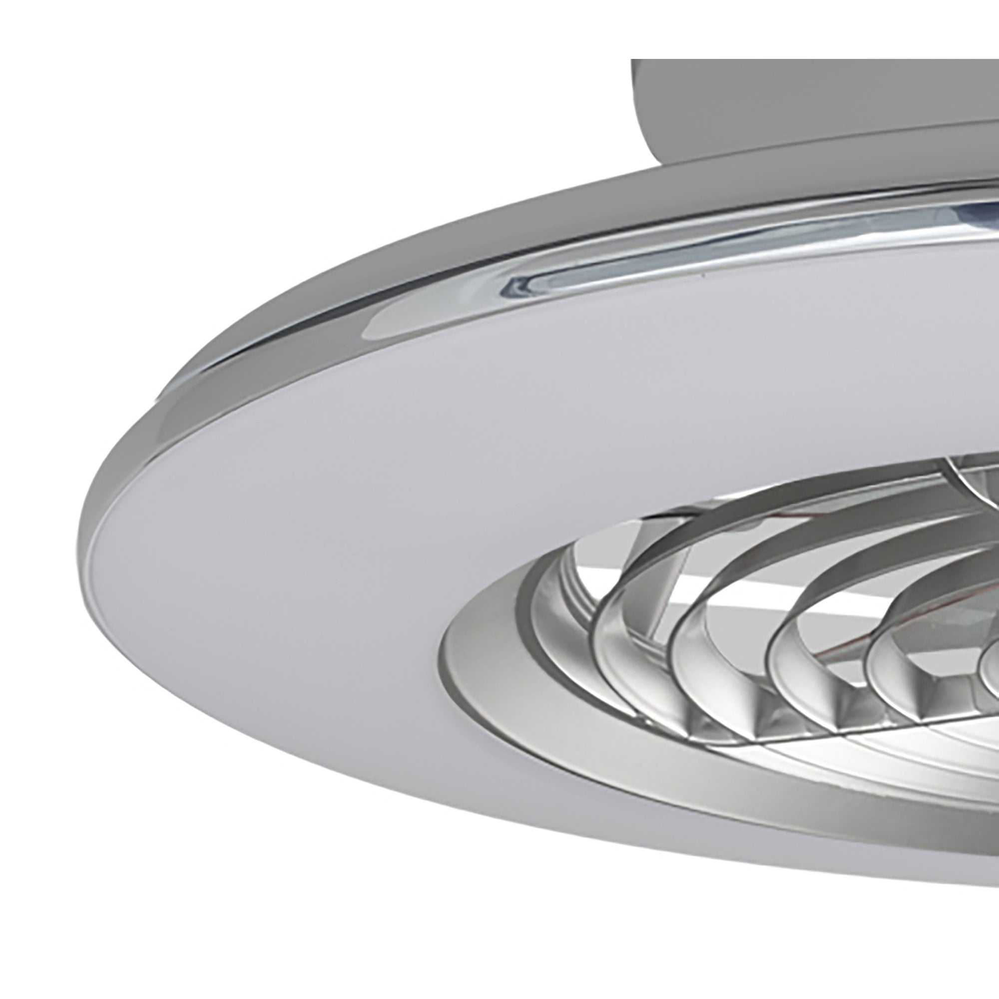 Mantra Alisio Mini 70W LED Dimmable Ceiling Light & Fan, Remote Controlled, Silver