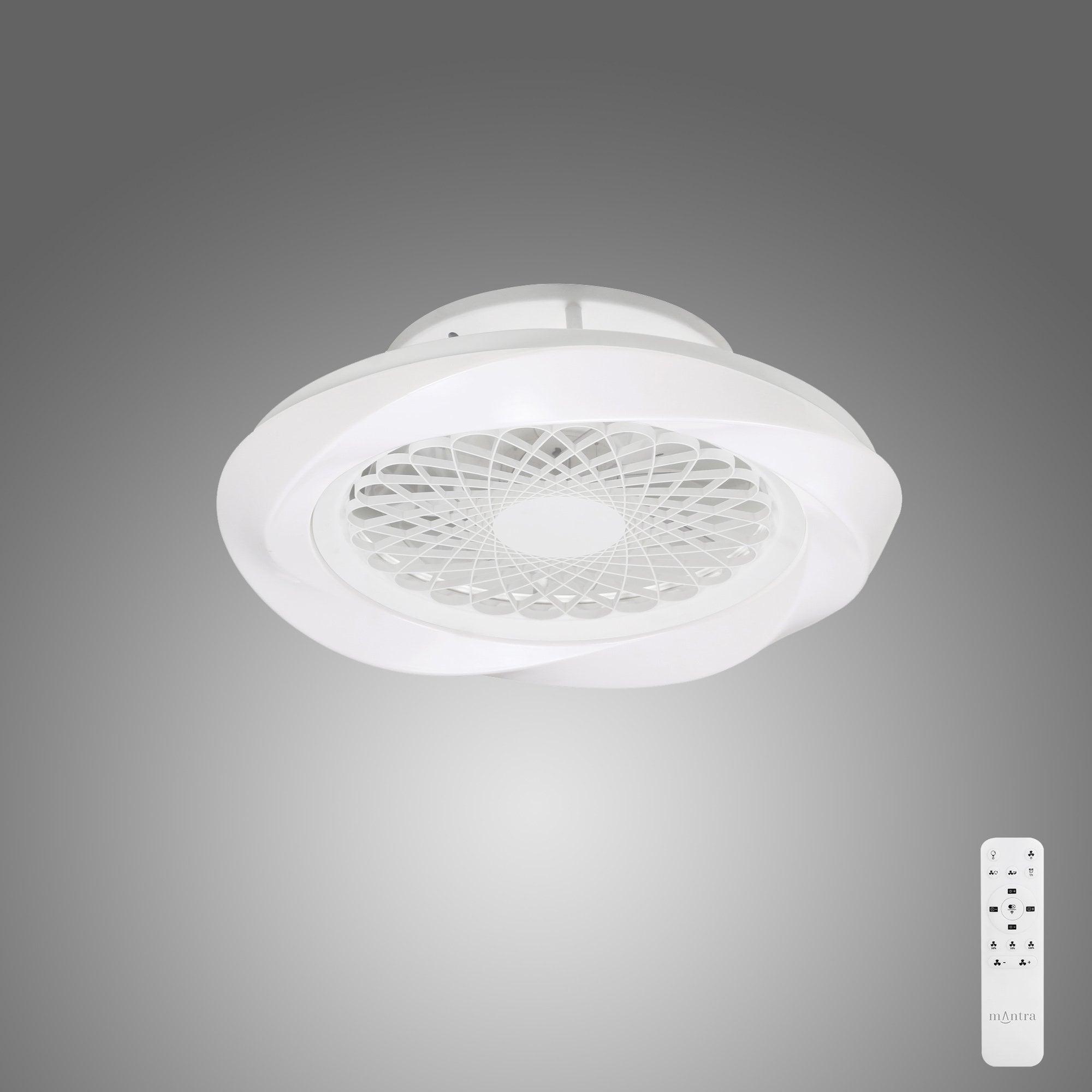 Mantra Boreal 70W LED Dimmable Ceiling Light & Fan, Remote Controlled, White