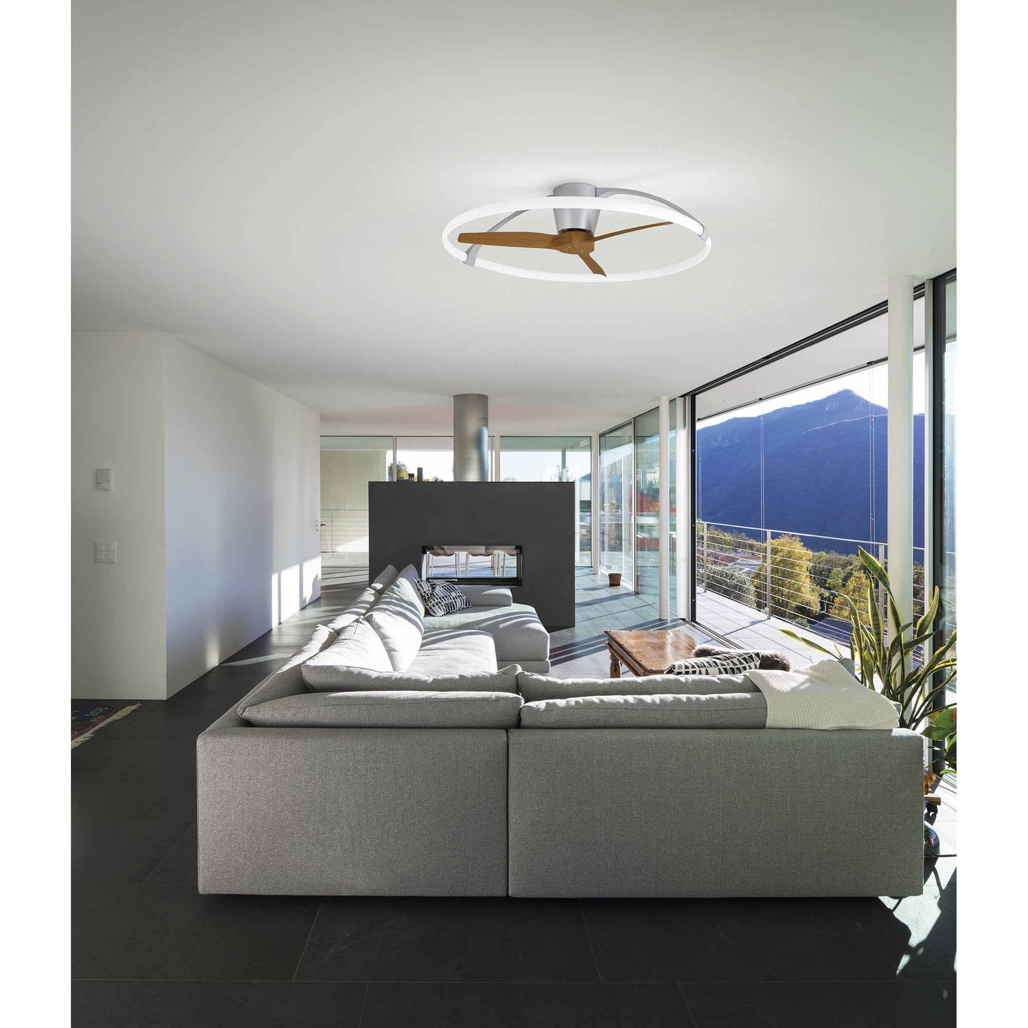 Mantra Nepal 75W LED Dimmable Ceiling Light & Fan, Remote, APP ,  Voice Controlled, Silver