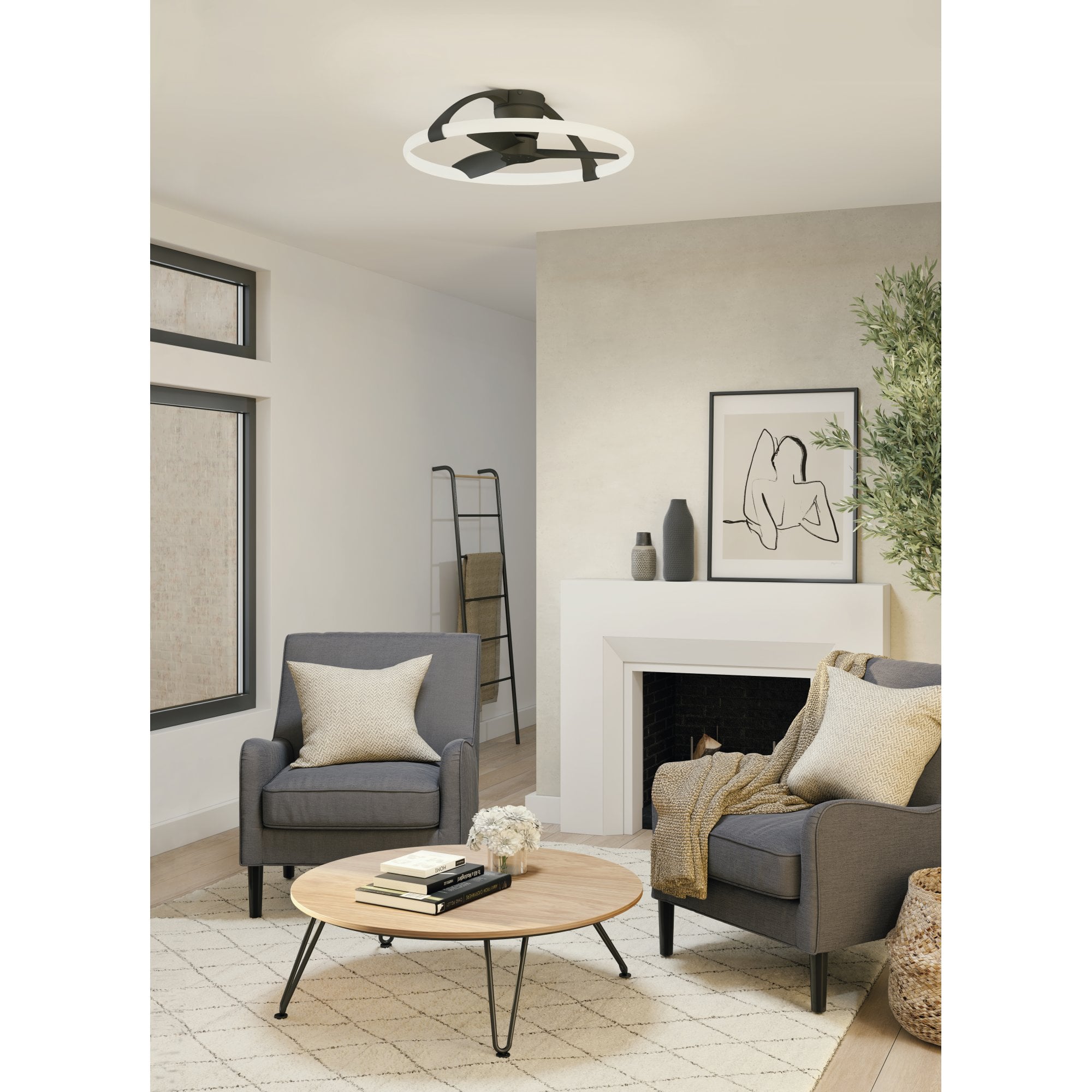 Mantra Nepal 75W LED Dimmable Ceiling Light & Fan, Remote, APP ,  Voice Controlled, Silver