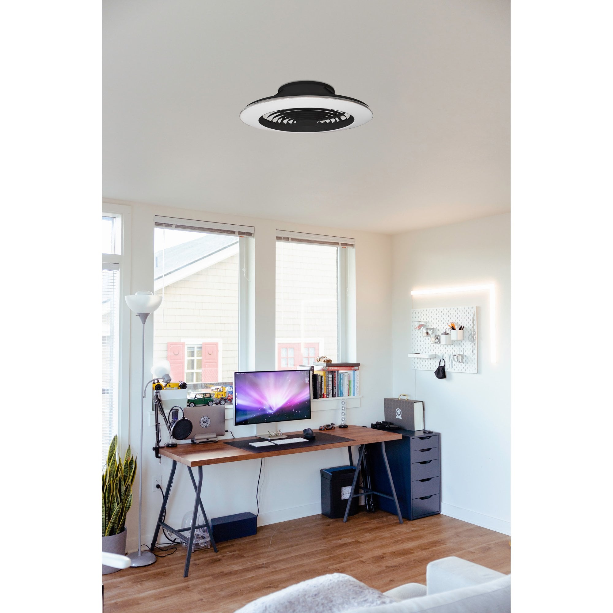 Mantra Alisio 70W LED Dimmable Ceiling Light & Fan, Remote, APP Controlled, Black