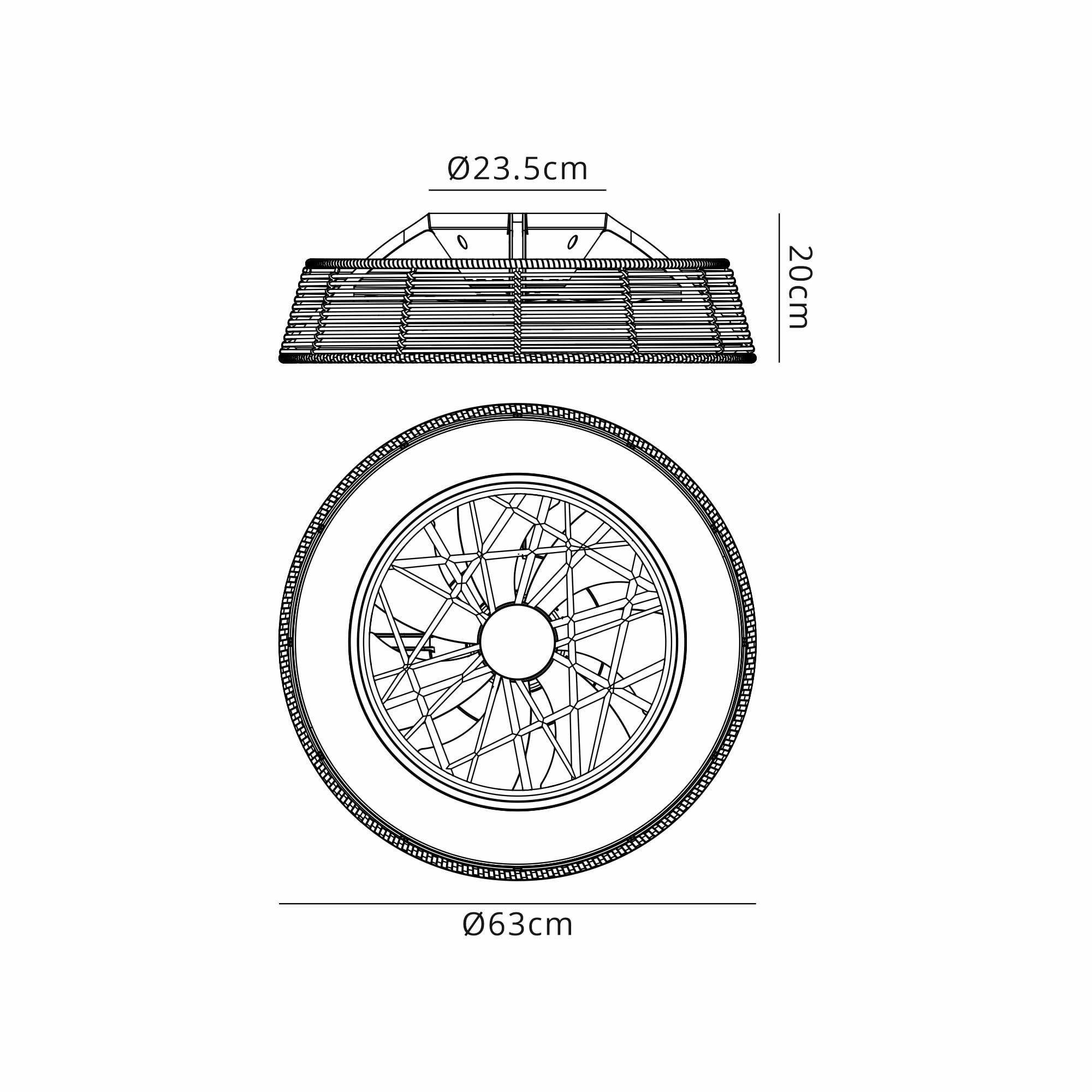 Mantra Indonesia 70W LED Dimmable Ceiling Light & Fan, Remote Controlled, Beige Rattan
