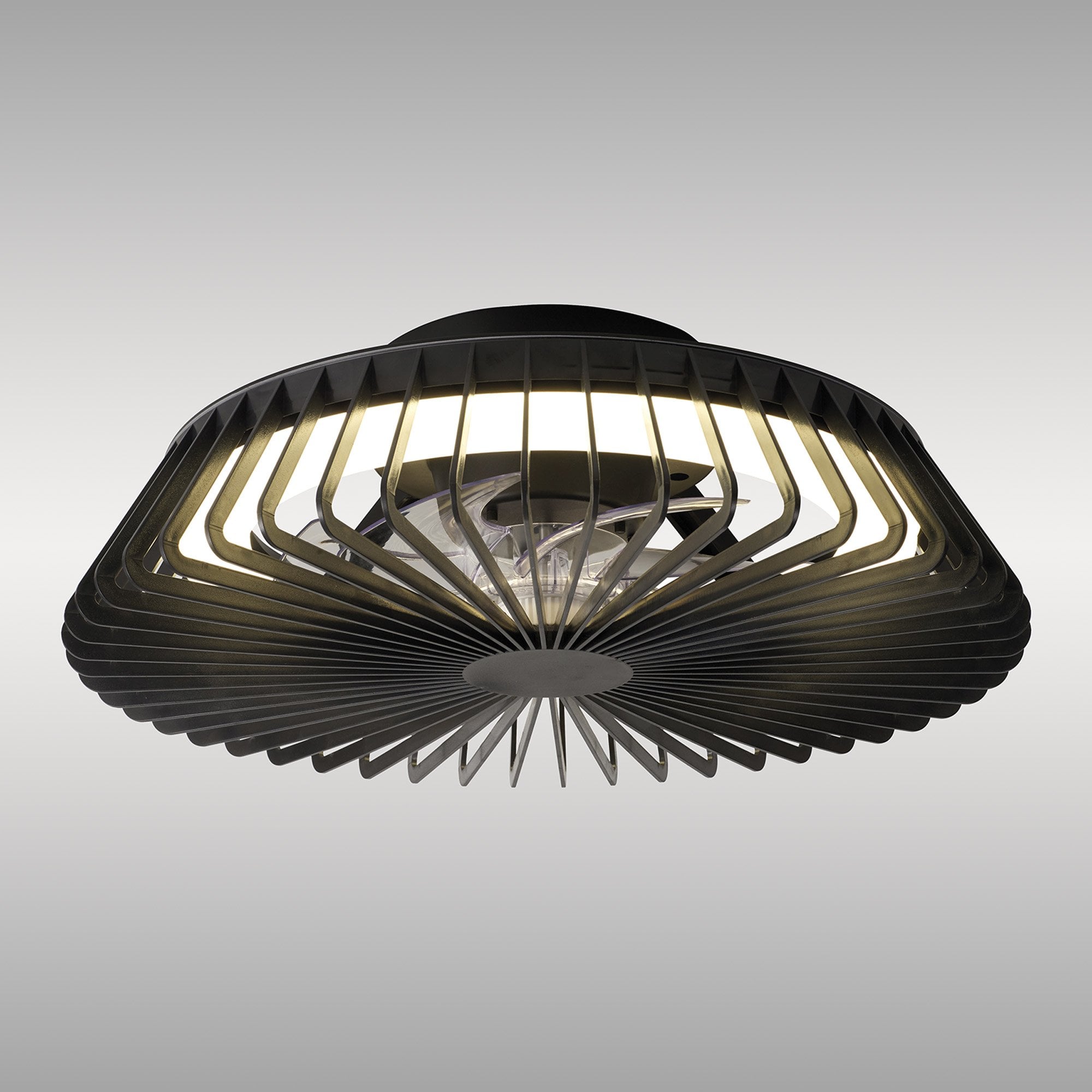 Mantra Himalaya Mini Ceiling Light & Fan Dimmable 70W LED Black