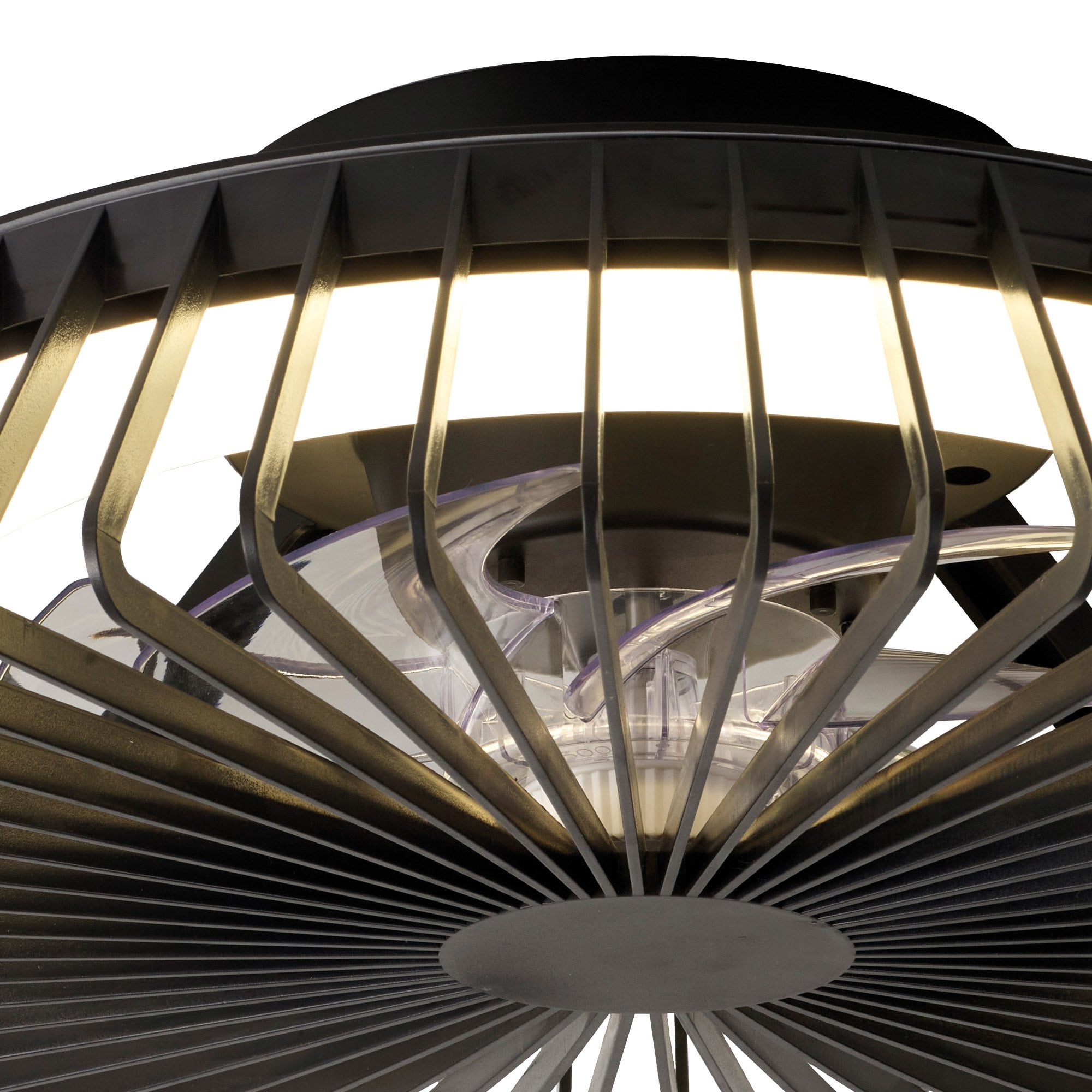 Mantra Himalaya Mini Ceiling Light & Fan Dimmable 70W LED Black