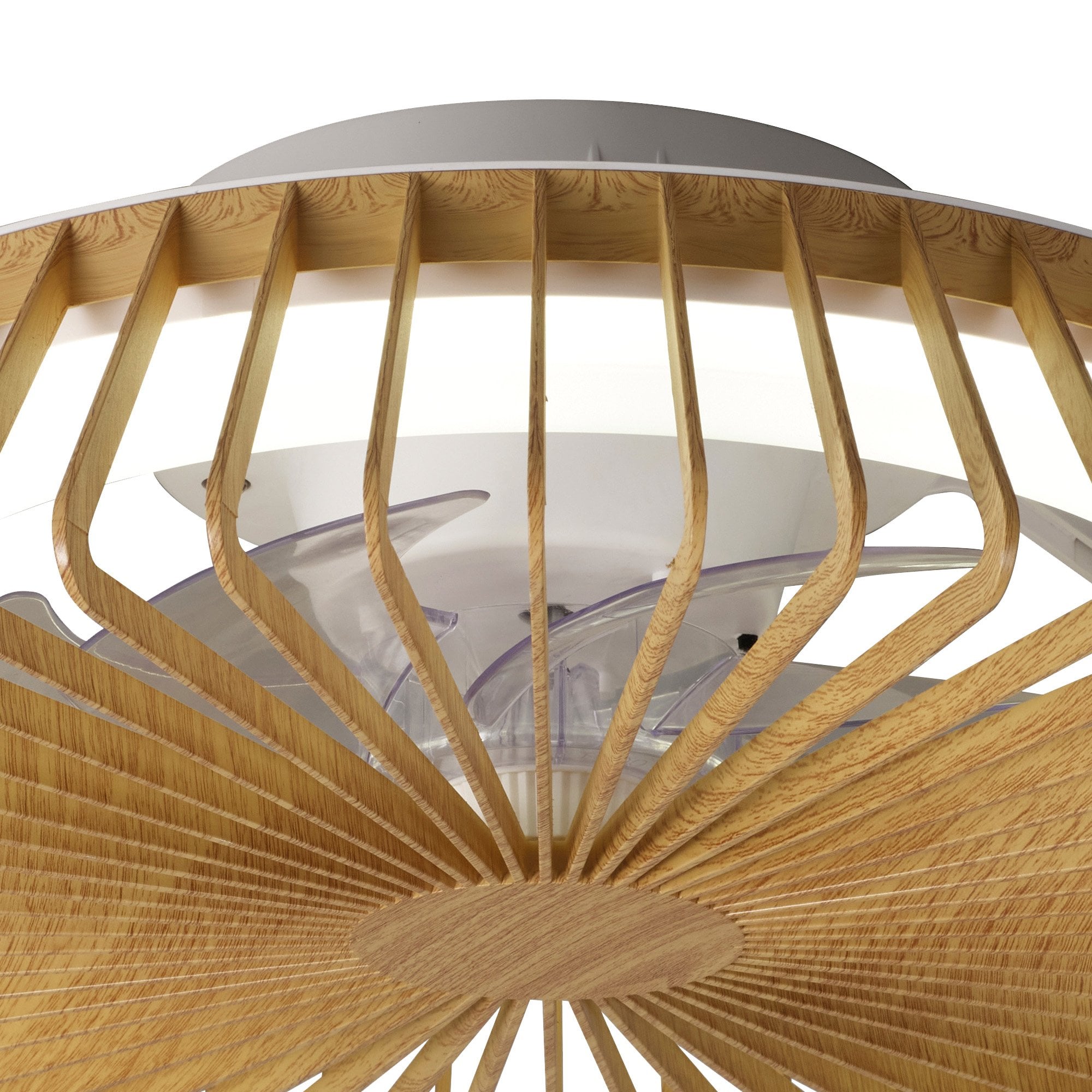 Mantra Himalaya Mini Ceiling Light & Fan Dimmable 70W LED Wood