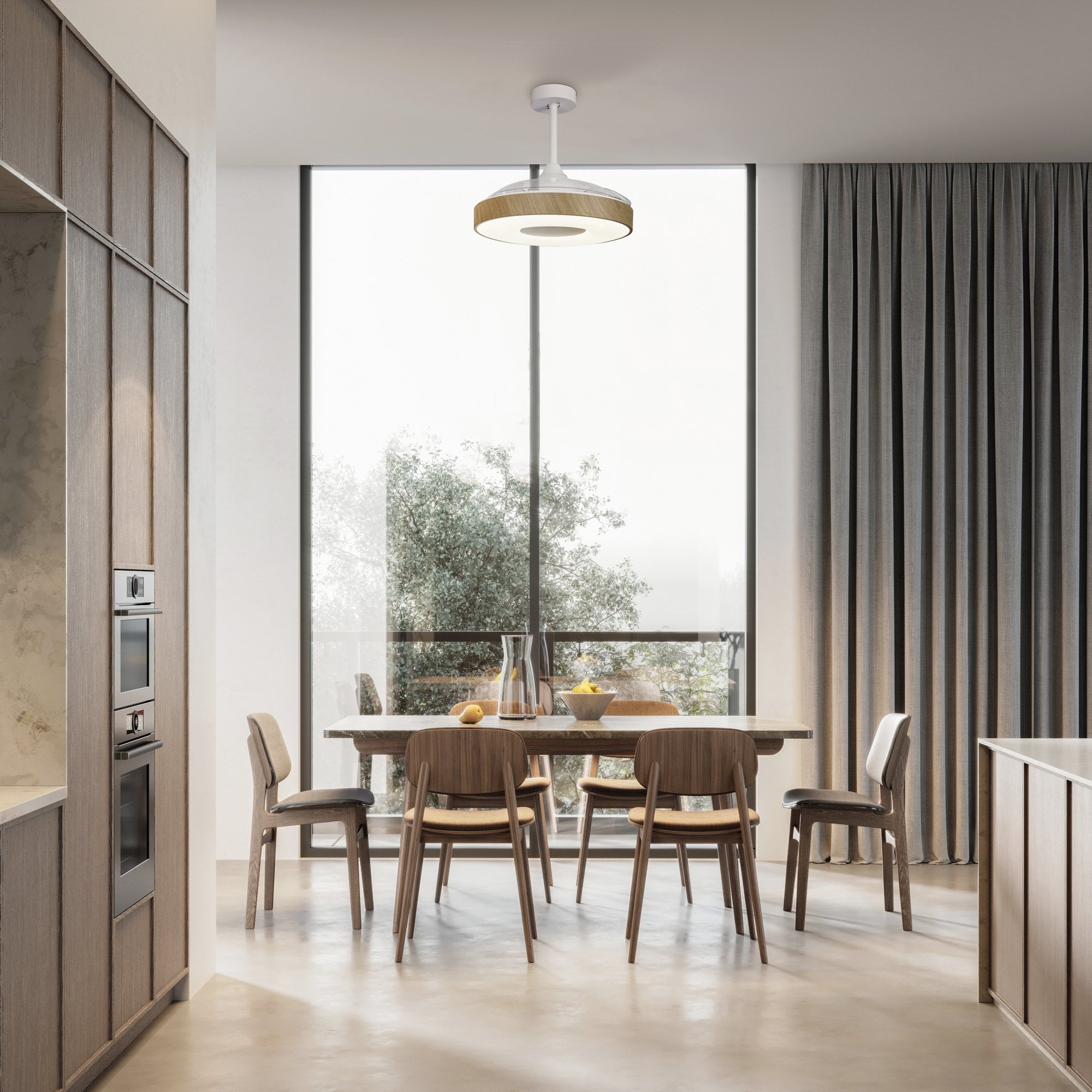 Mantra Coin Air 60W LED Dimmable Ceiling Light & Fan, Remote & APP Control, LED White