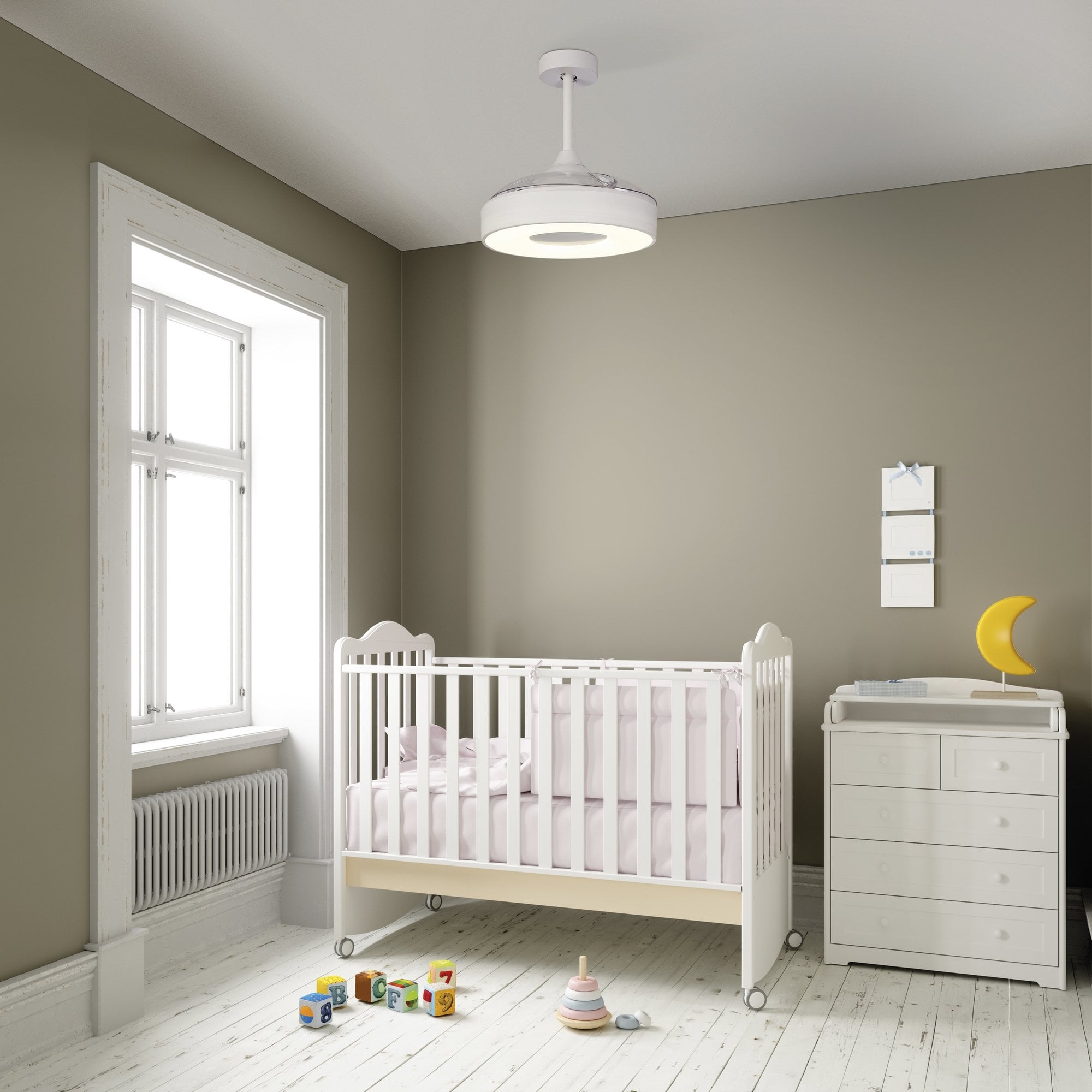 Mantra Coin Air 60W LED Dimmable Ceiling Light & Fan, Remote & APP Control, LED White