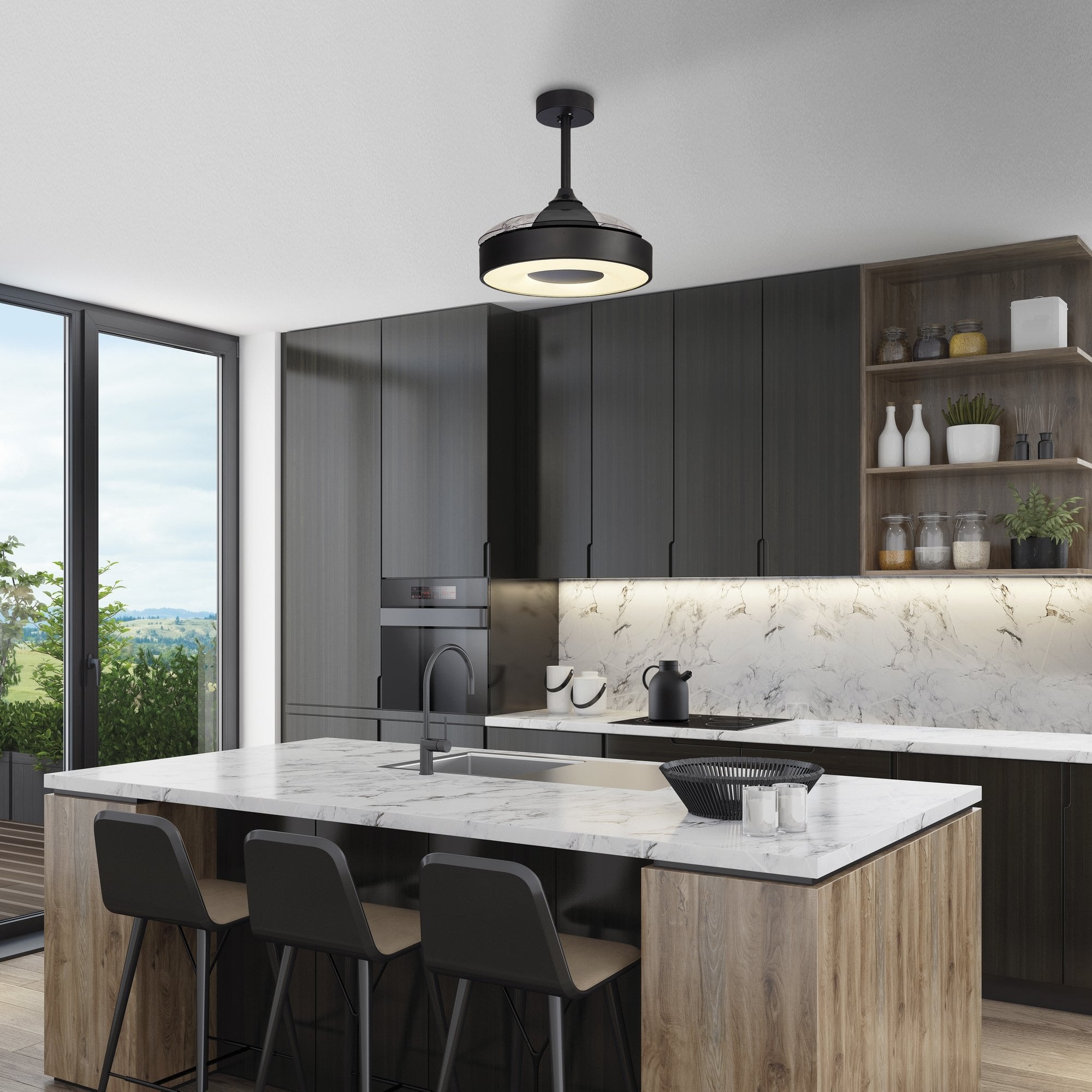 Mantra Coin Air 60W LED Dimmable Ceiling Light & Fan, Remote & APP Control, LED White