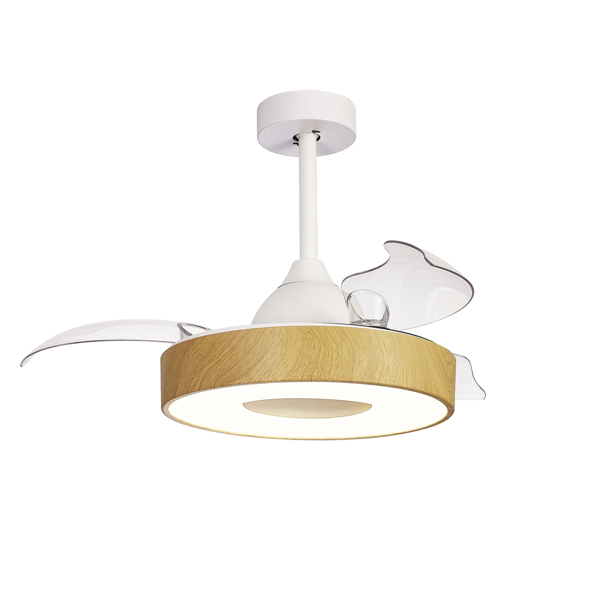 Mantra Coin Air 60W LED Dimmable Ceiling Light & Fan, Remote & APP Control, LED Wood