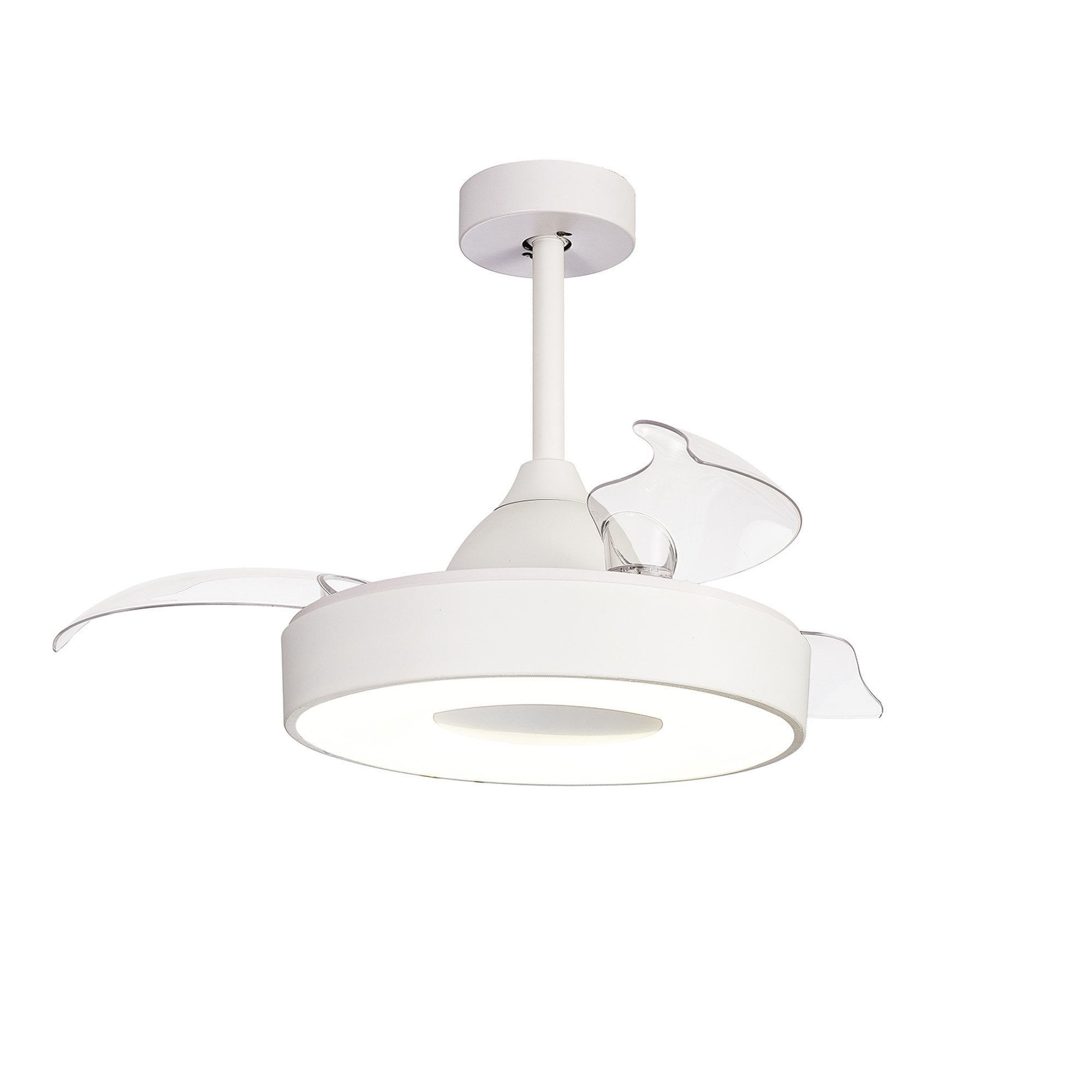 Mantra Coin Mini 45W LED Dimmable Ceiling Light & Fan, Remote & APP Control, LED White