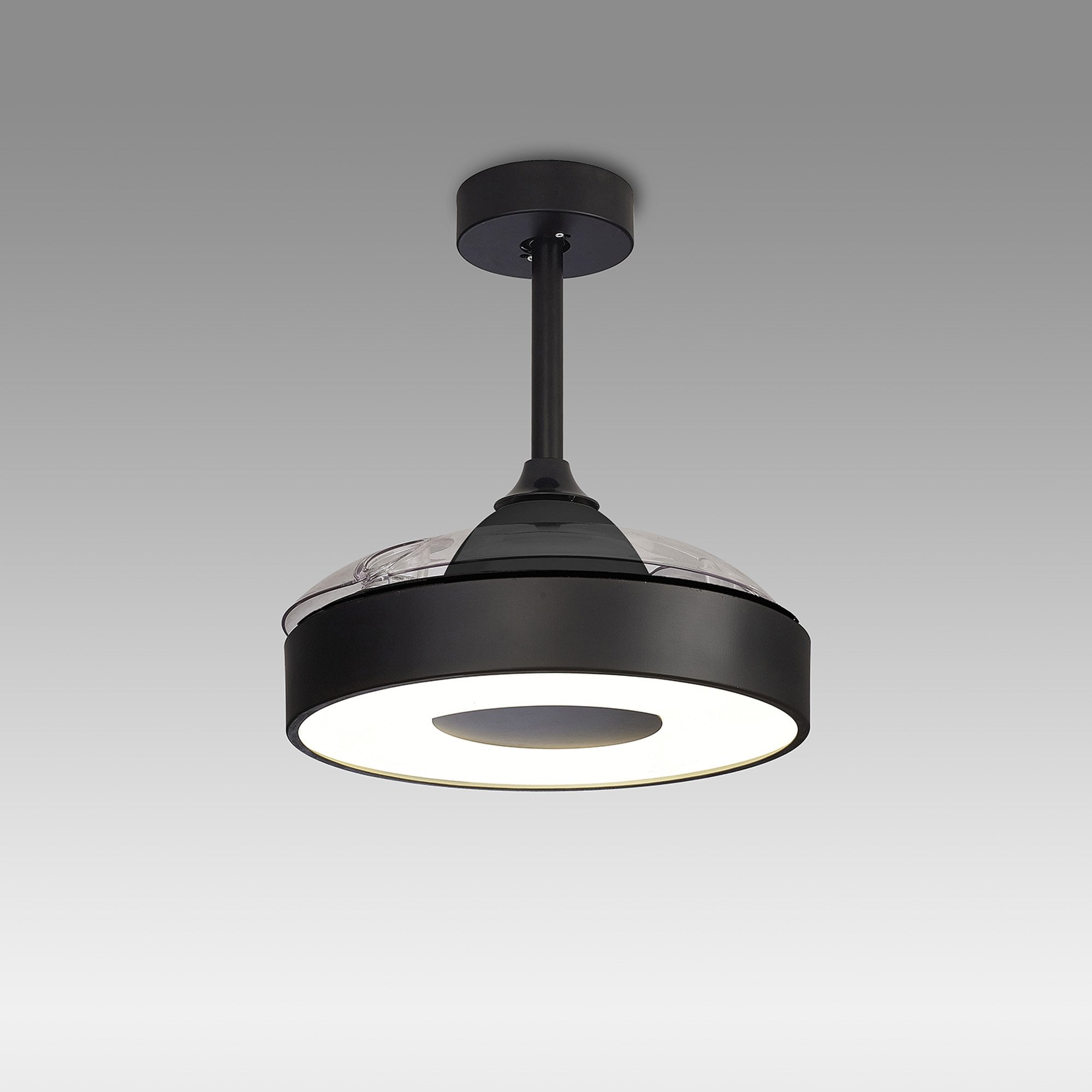 Mantra Coin Mini 45W LED Dimmable Ceiling Light & Fan, Remote & APP Control, LED Black