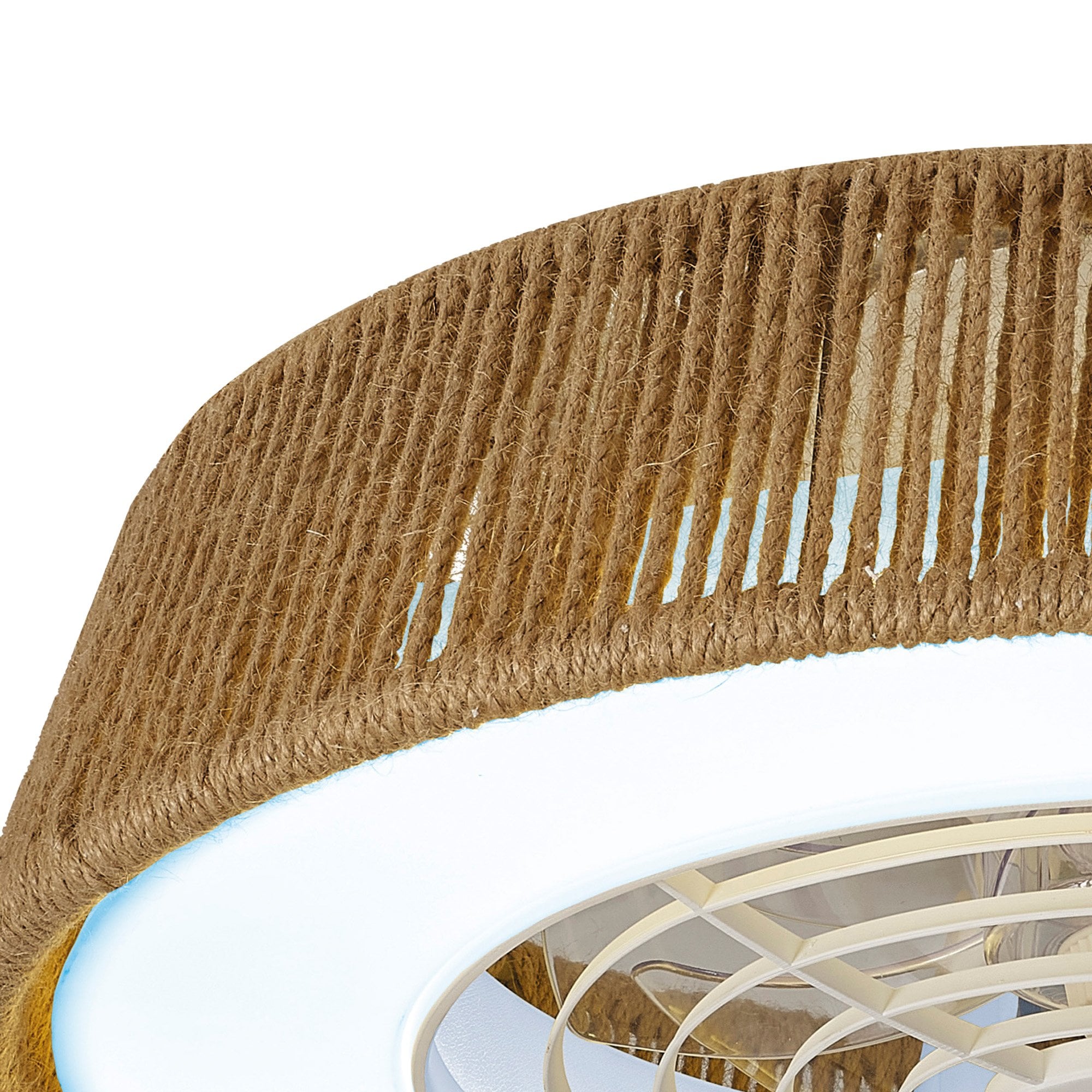 Mantra Polinesia Rope Mini 55W LED Dimmable Ceiling Light & Fan, Remote Controlled, Beige Oscu