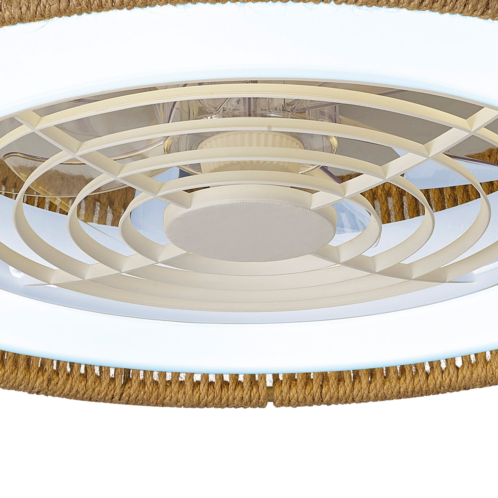 Mantra Polinesia Rope Mini 55W LED Dimmable Ceiling Light & Fan, Remote Controlled, Beige Oscu