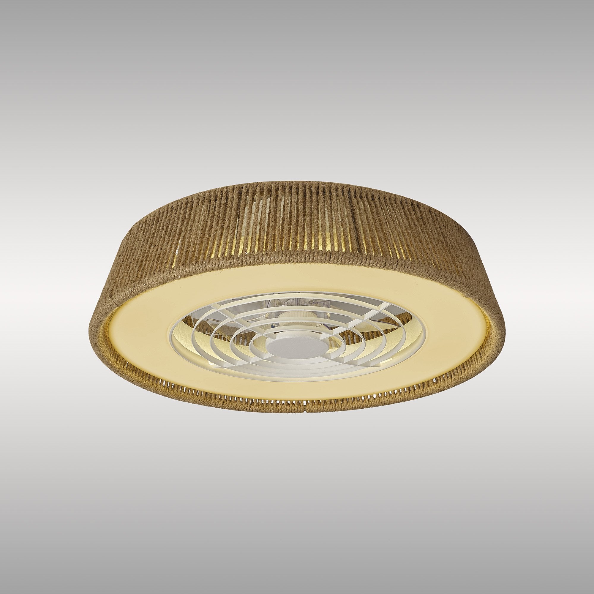Mantra Polinesia Rope Mini 55W LED Dimmable Ceiling Light & Fan, Remote Controlled, Beige Oscu