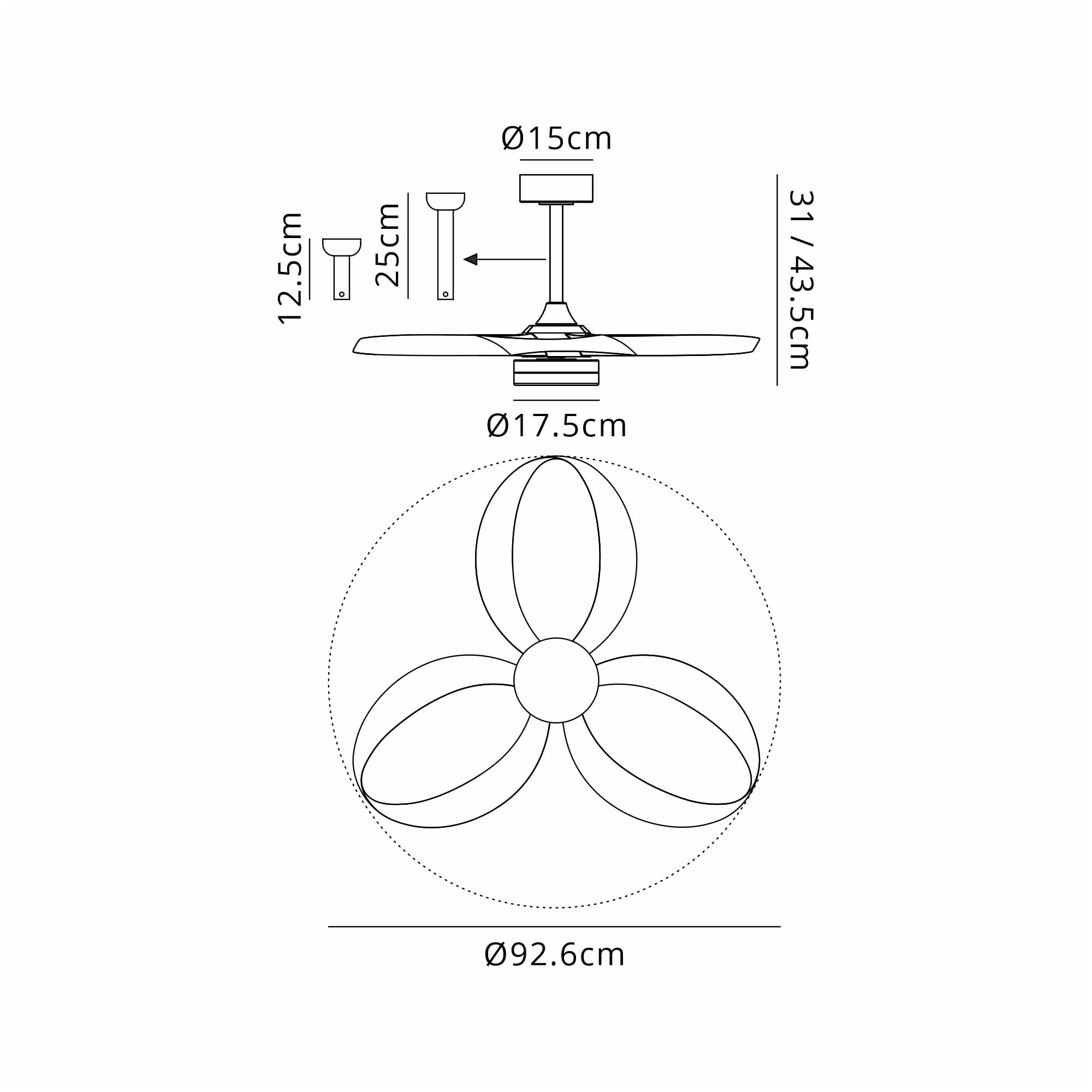 Mantra Infinity Fan 24W LED Dimmable Ceiling Light & Fan, Remote Controlled, - White, Wood