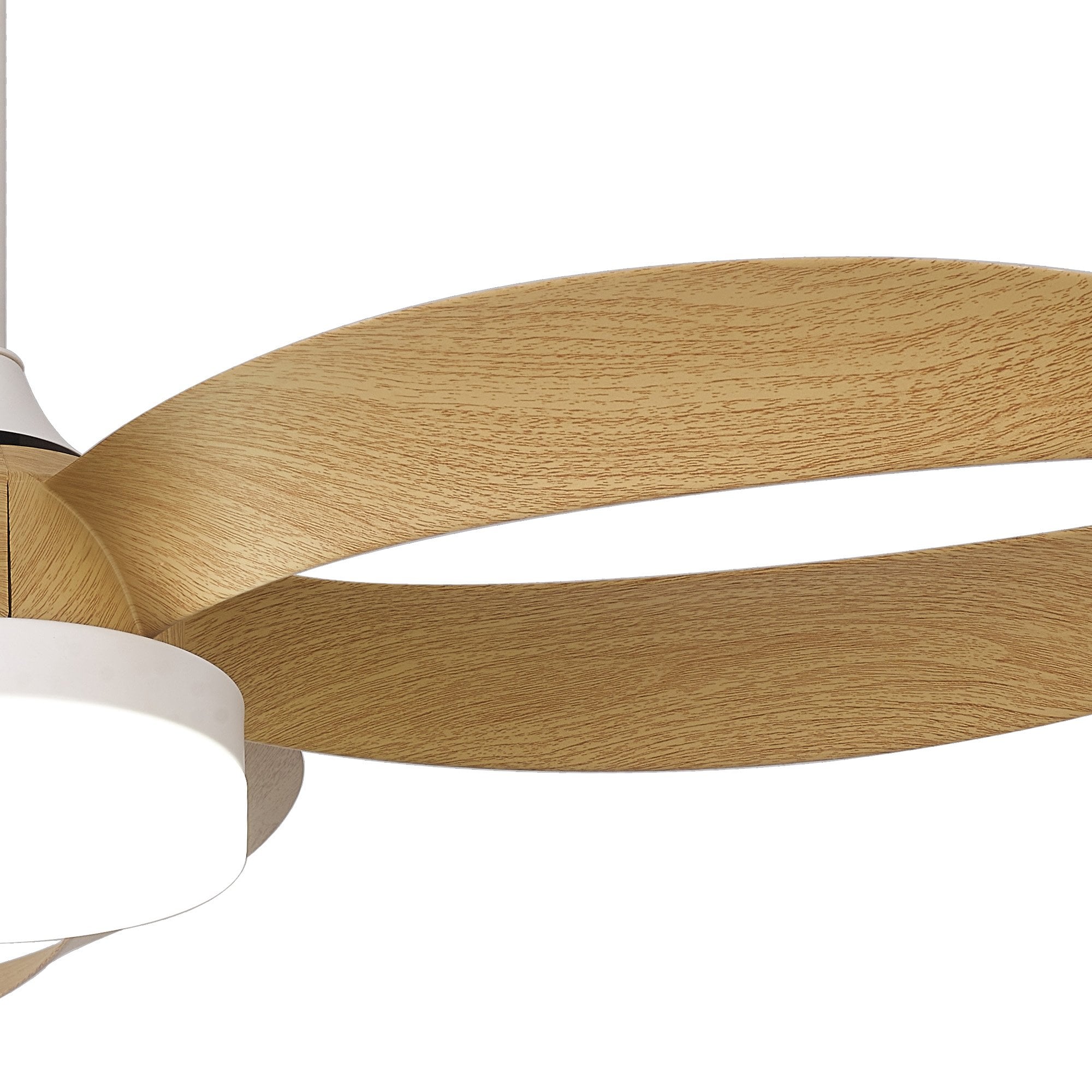 Mantra Infinity Fan 24W LED Dimmable Ceiling Light & Fan, Remote Controlled, - White, Wood