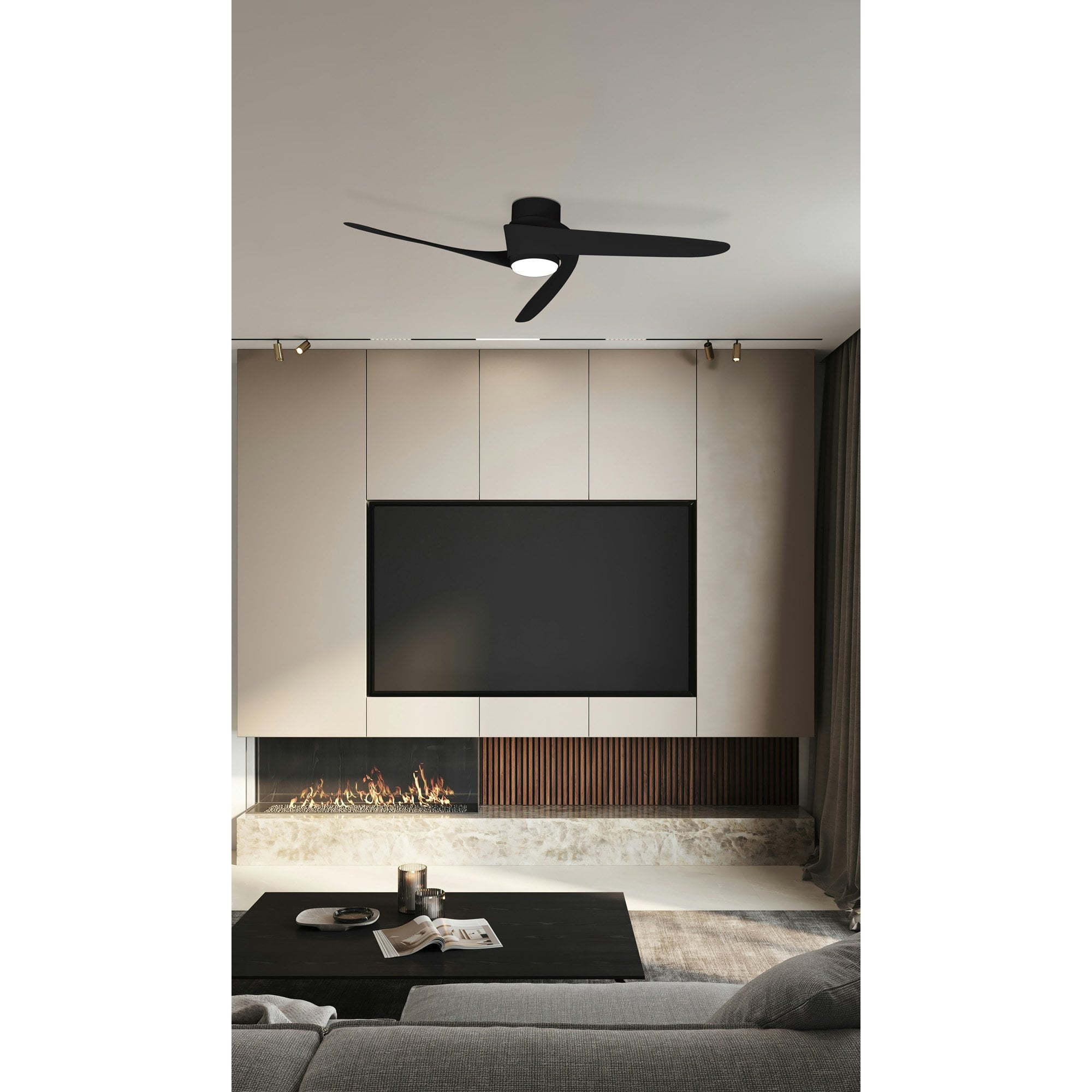 Mantra Groenland 24W LED Dimmable Ceiling Light With Built-In 30W DC Fan, 2700-5000K Remote & APP Control - Black
