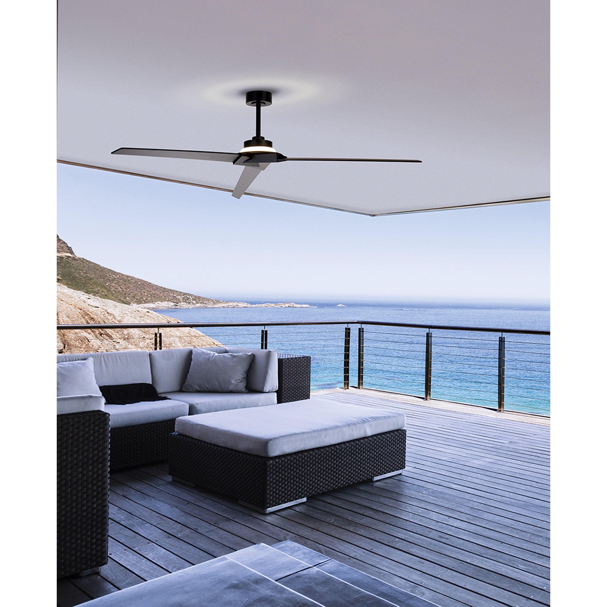 Mantra Brisa 20W LED Dimmable Ceiling Light With Built-In 40W DC Reversible Fan, 2700-5000KRemote & APP Control - Black, IP44