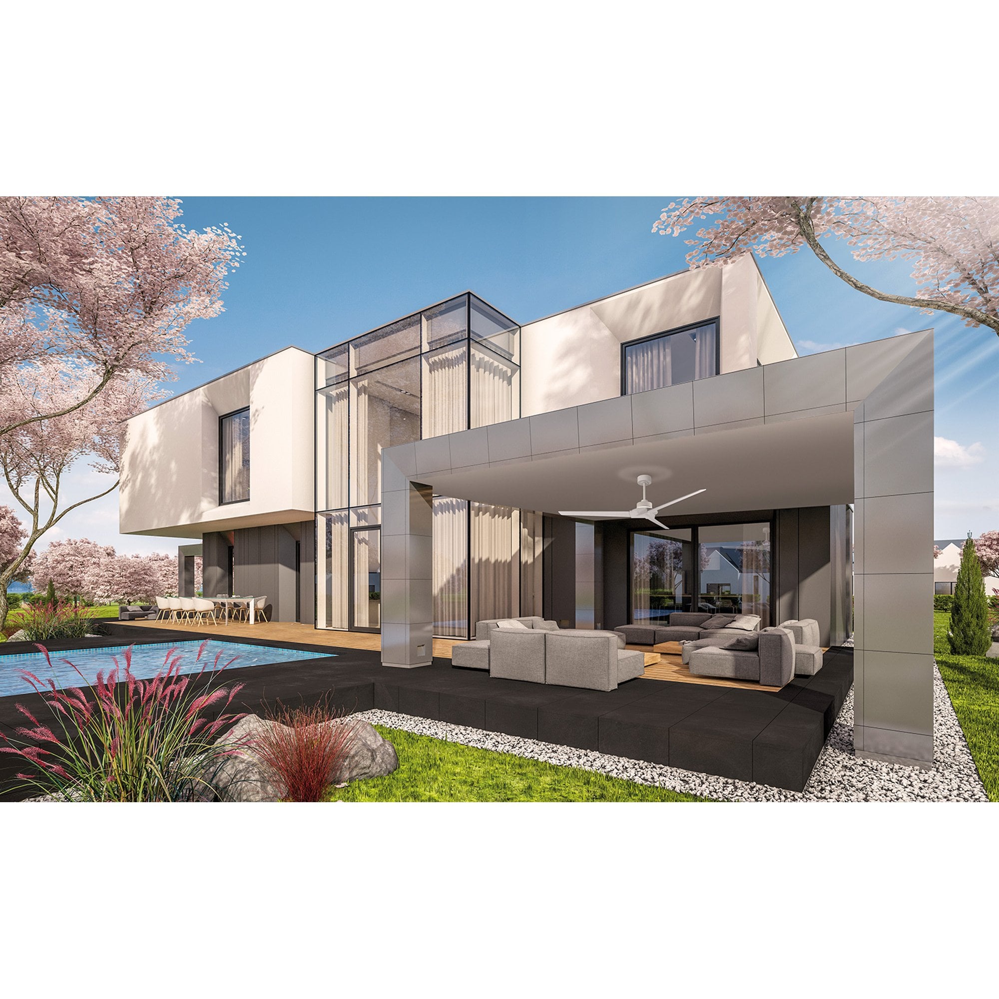 Mantra Brisa 20W LED Dimmable Ceiling Light With Built-In 40W DC Reversible Fan, 2700-5000K Remote & APP Control - White, IP44