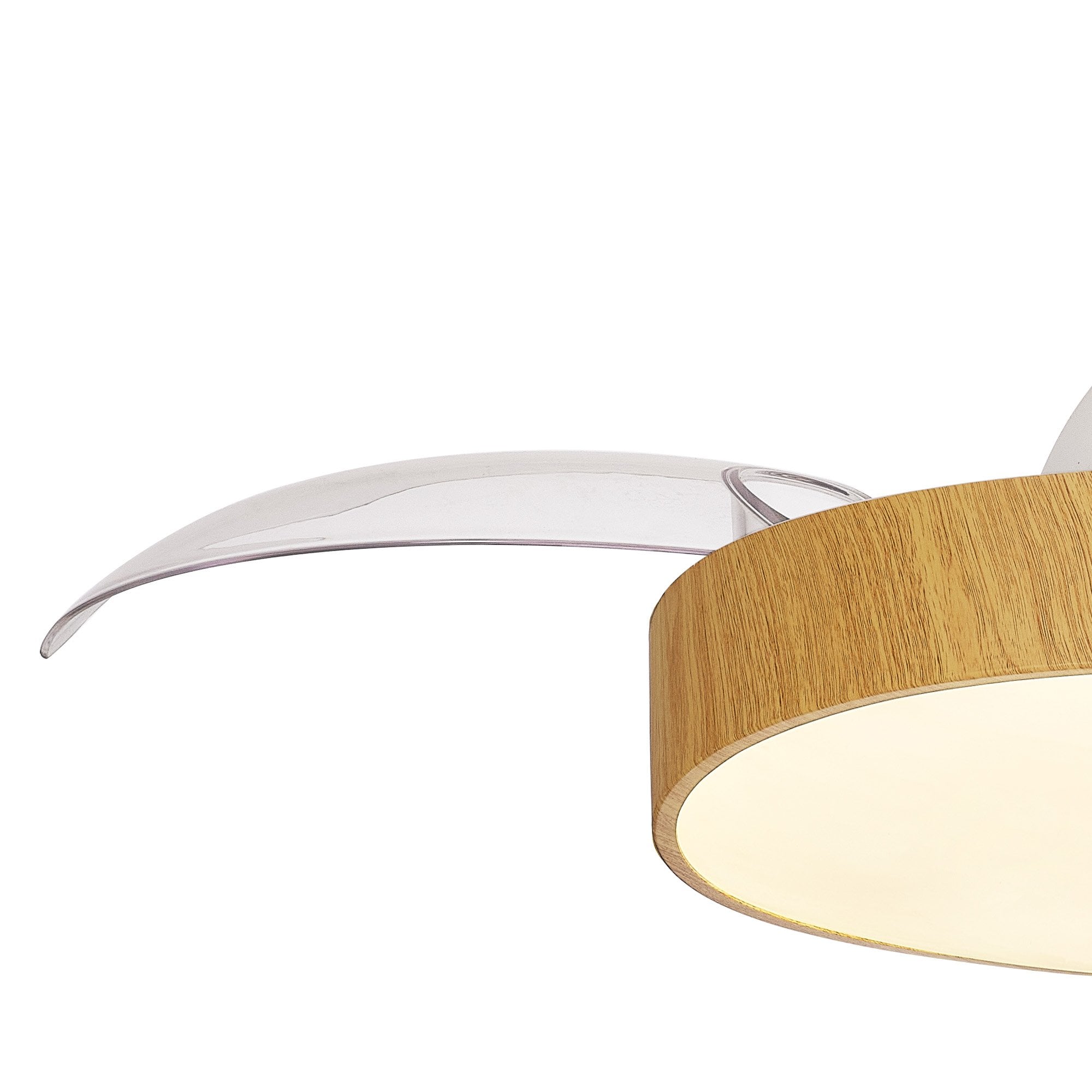 Mantra Alaska 45W LED Dimmable Ceiling Light With Built-In 25W DC Fan, 2700-5000K Remote & APP Control - Wood