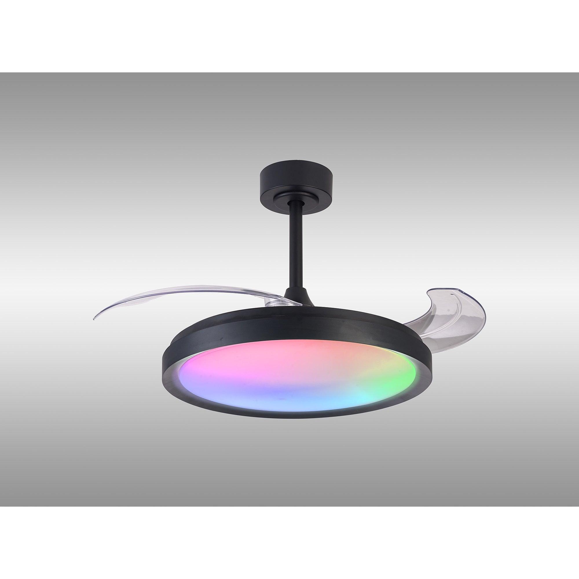 Mantra Siberia 50W LED Dimmable White, RGB Ceiling Light With Built-In 30W DC Fan, 3000-6500K Remote Control - Black