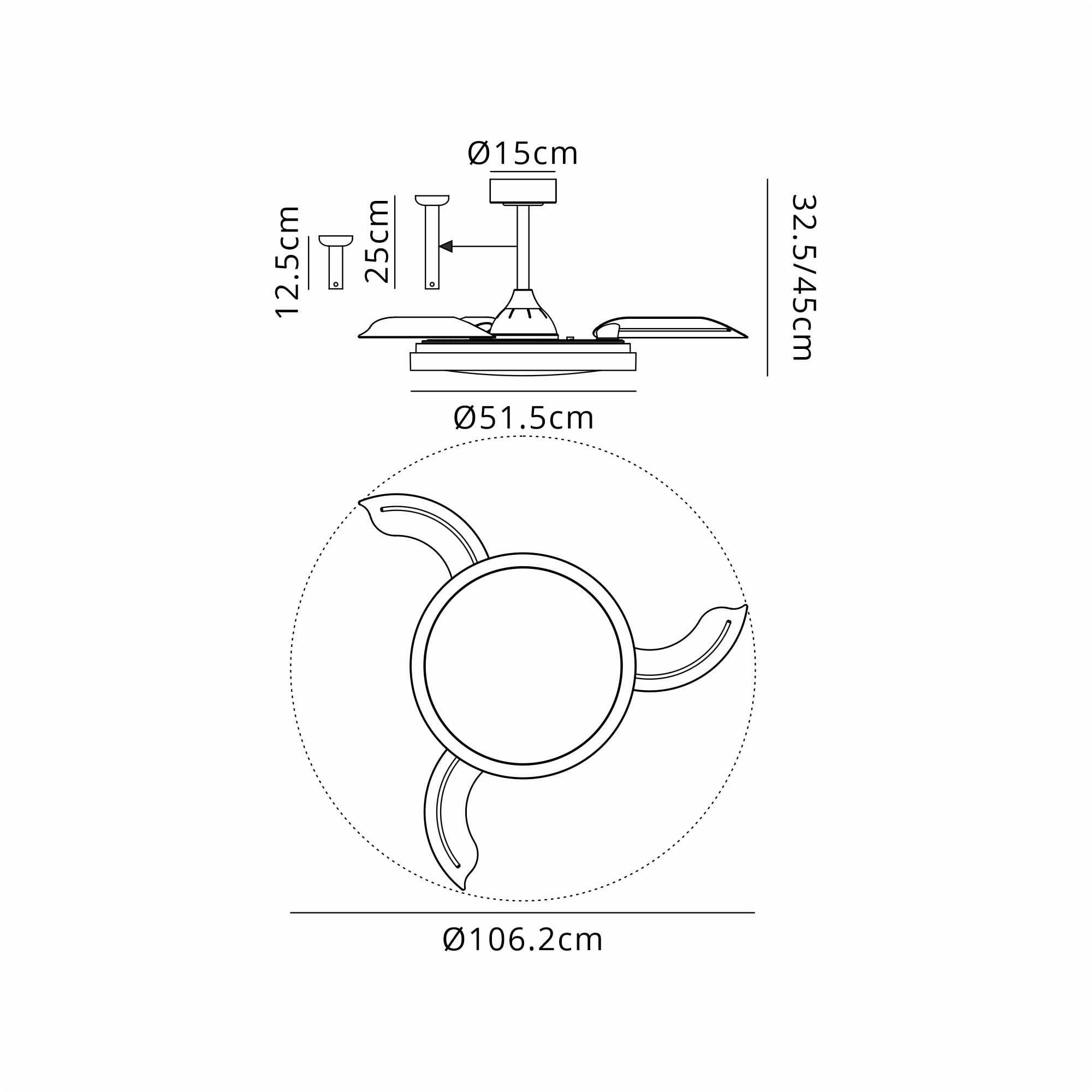 Mantra Mistral 50W LED Dimmable Ceiling Light With Built-In 30W DC Fan, 2700-5000K Remote Control - Wood
