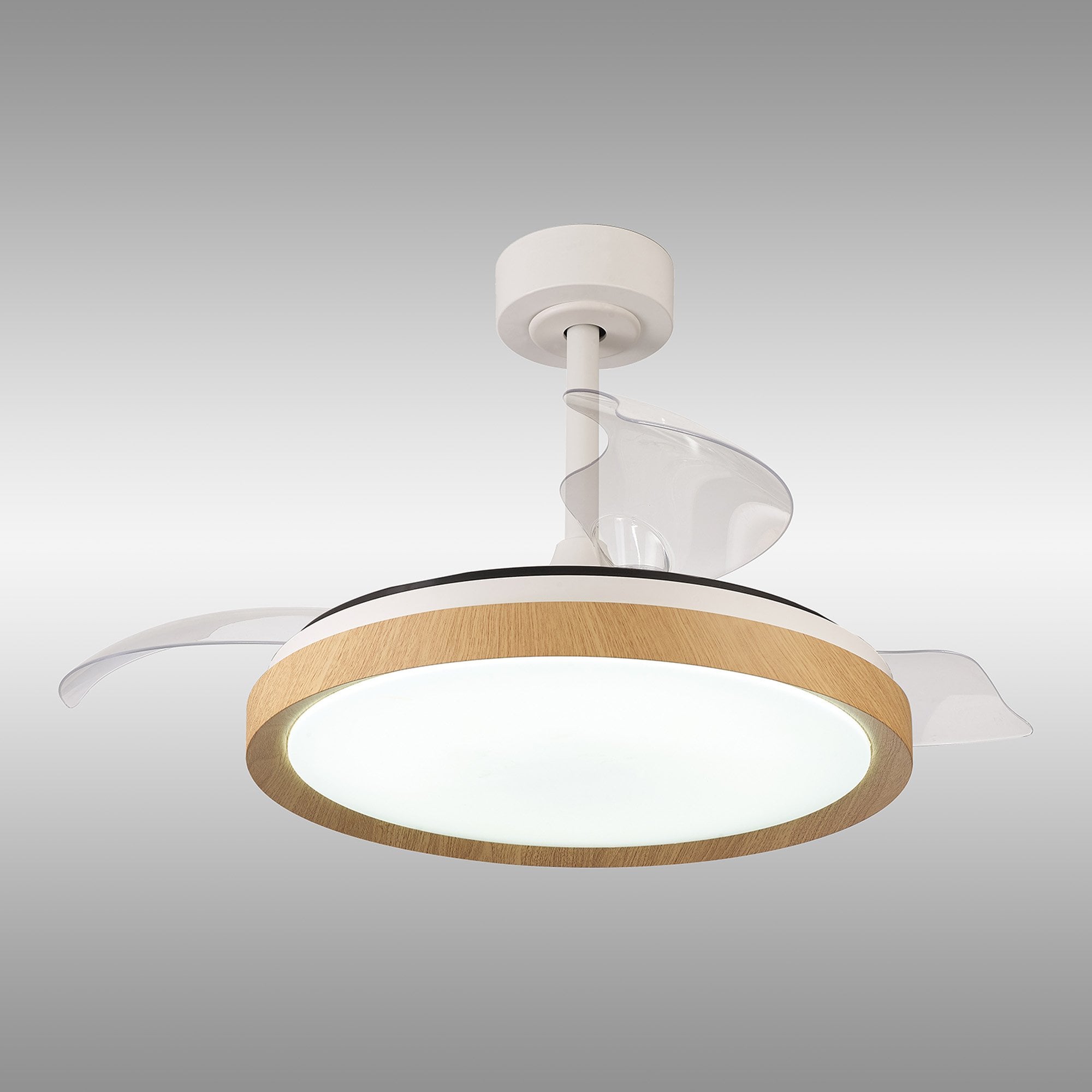 Mantra Mistral 50W LED Dimmable Ceiling Light With Built-In 30W DC Fan, 2700-5000K Remote Control - Wood