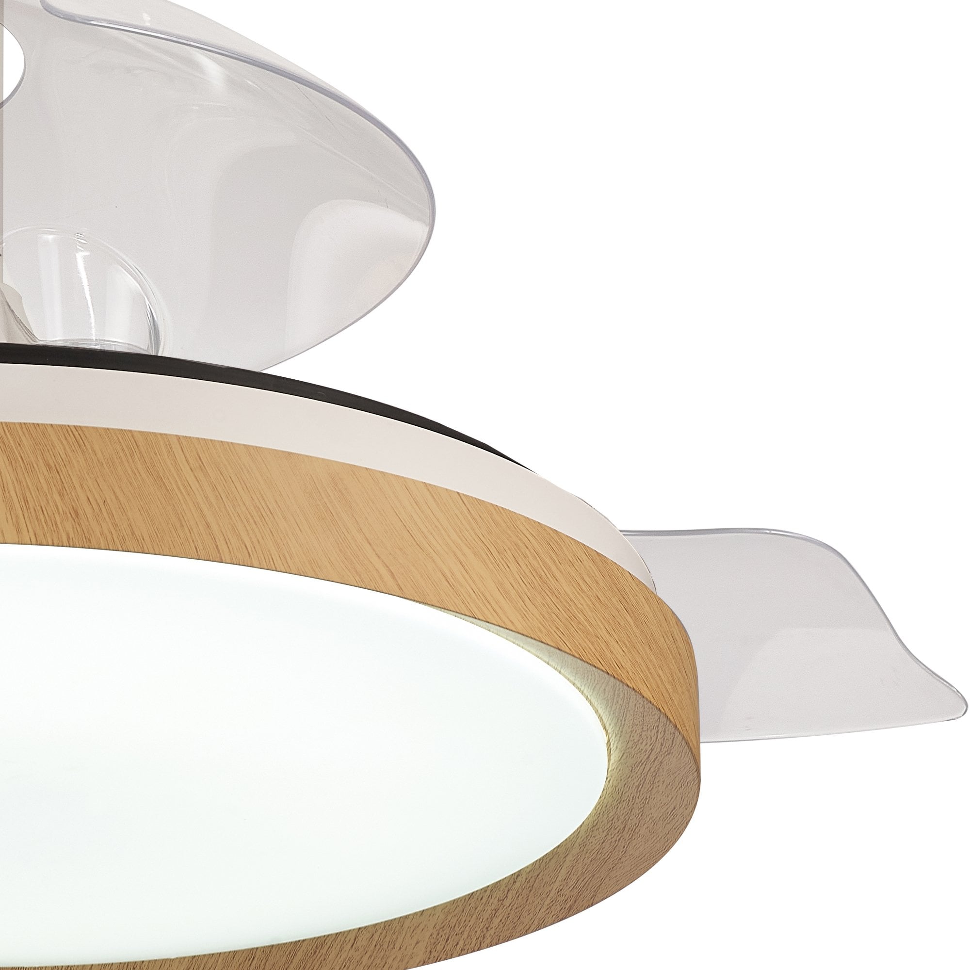 Mantra Mistral 50W LED Dimmable Ceiling Light With Built-In 30W DC Fan, 2700-5000K Remote Control - Wood