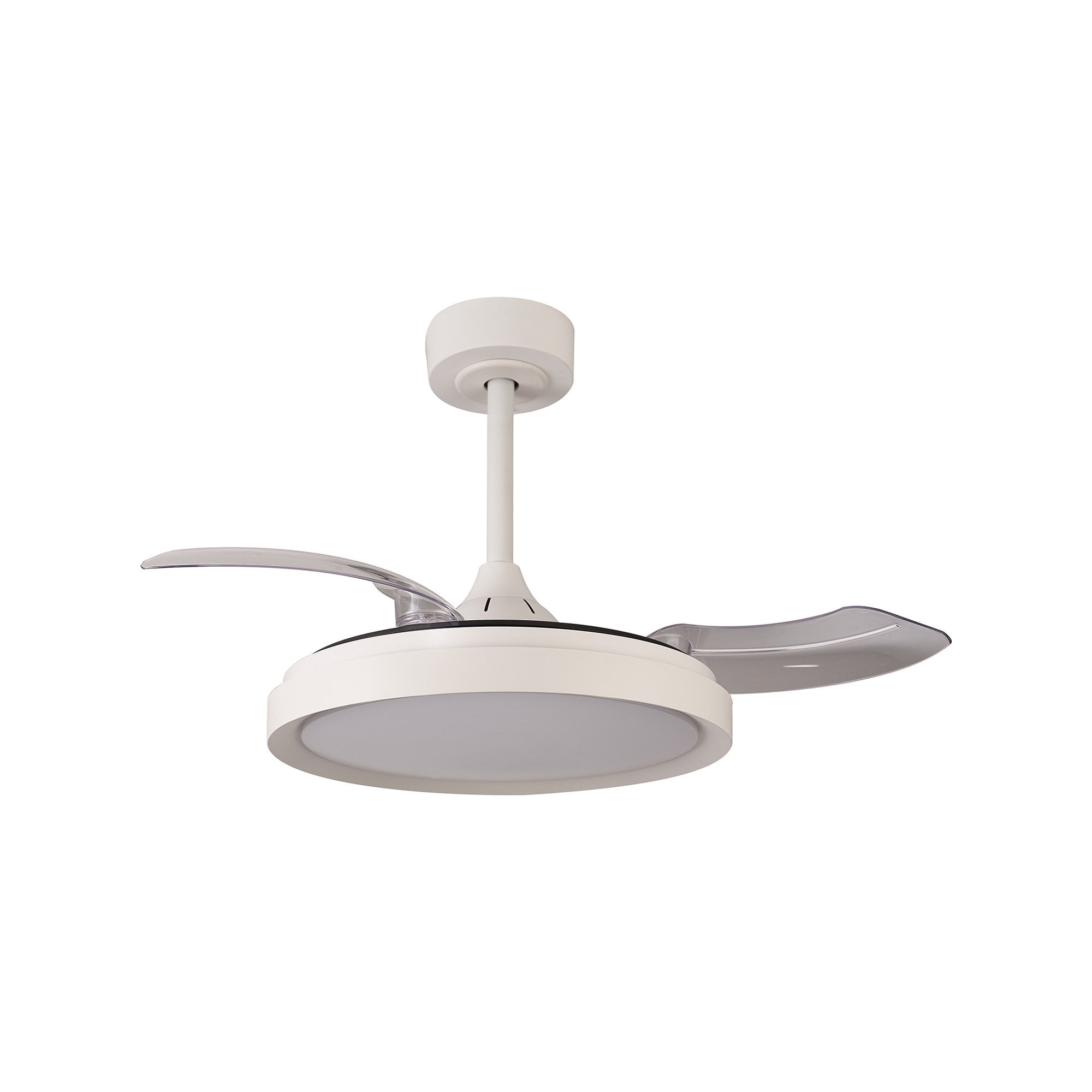 Mantra Mistral Mini 40W LED Dimmable Ceiling Light With Built-In 28W DC Fan, 2700-5000K Remote Control - White